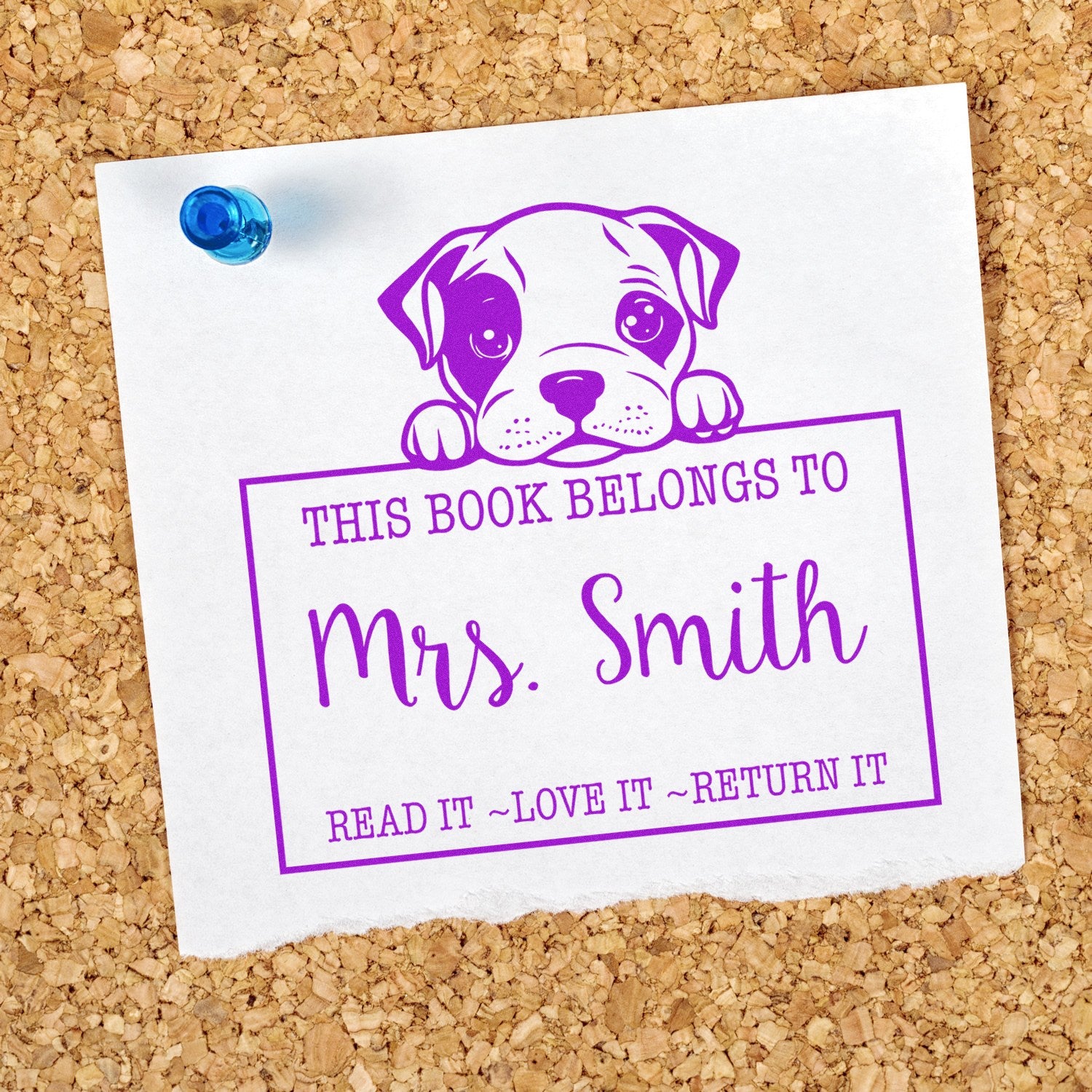 American Staffordshire Terrier Customized Read It Love It Return It Custom Rubber Stamp - Engineer Seal Stamps