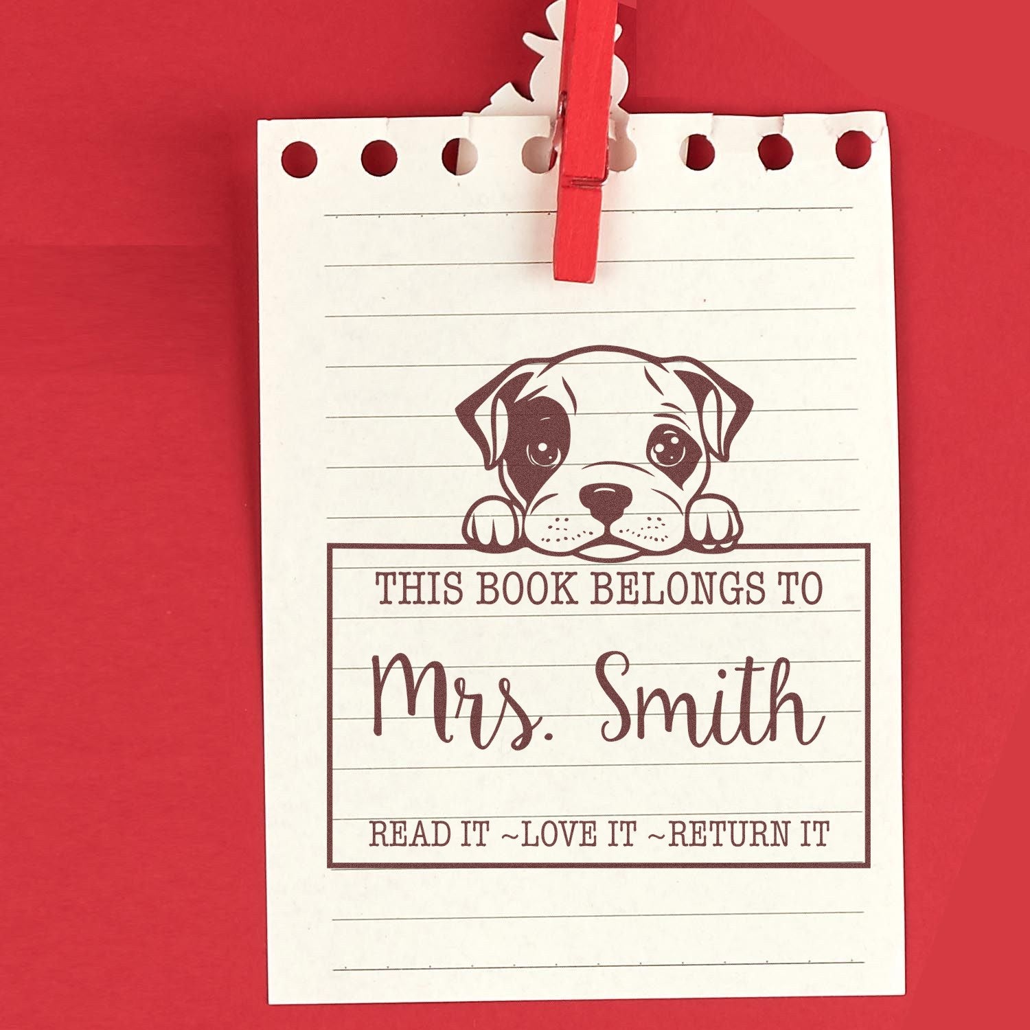 American Staffordshire Terrier Customized Read It Love It Return It Custom Rubber Stamp - Engineer Seal Stamps