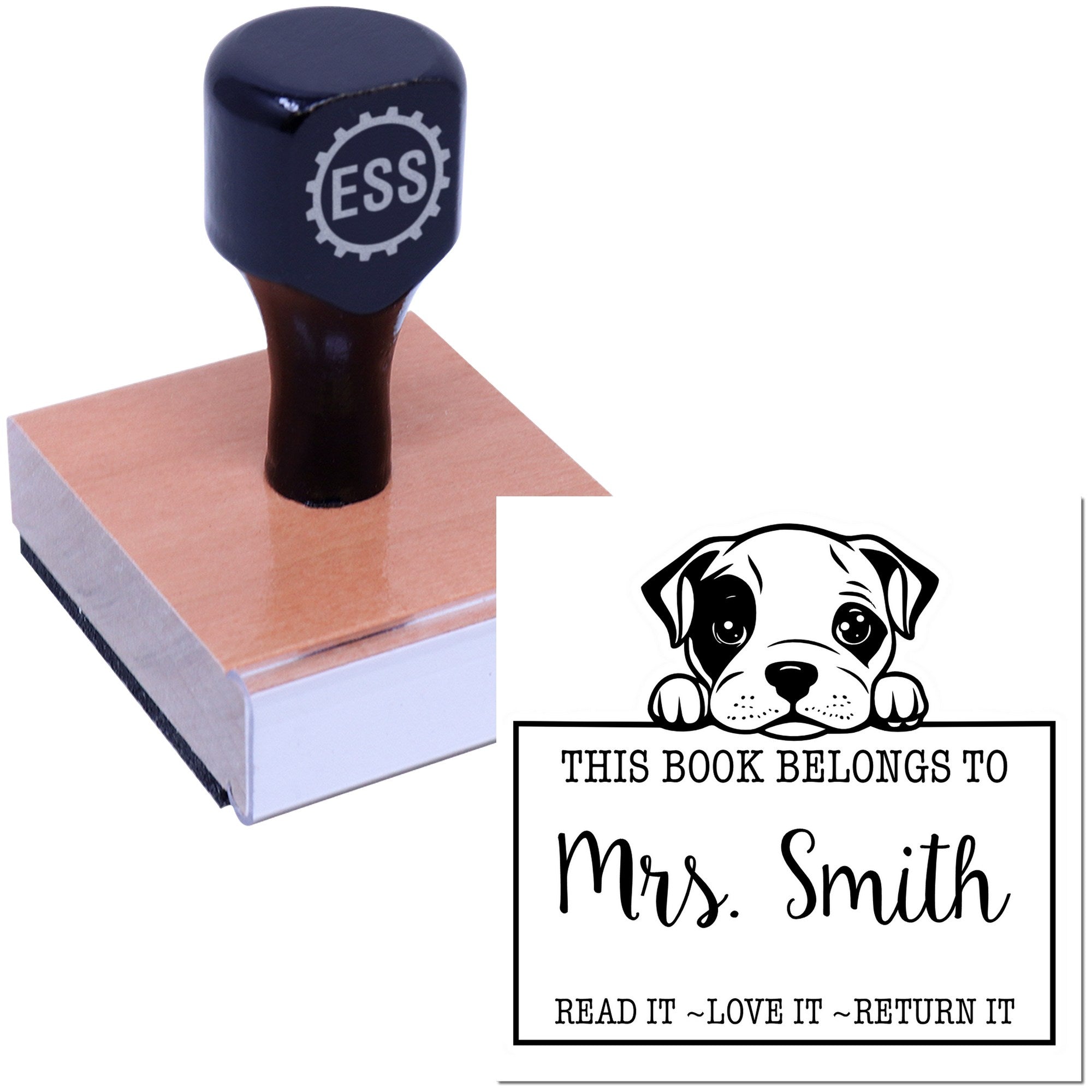American Staffordshire Terrier Customized Read It Love It Return It Custom Rubber Stamp - Engineer Seal Stamps