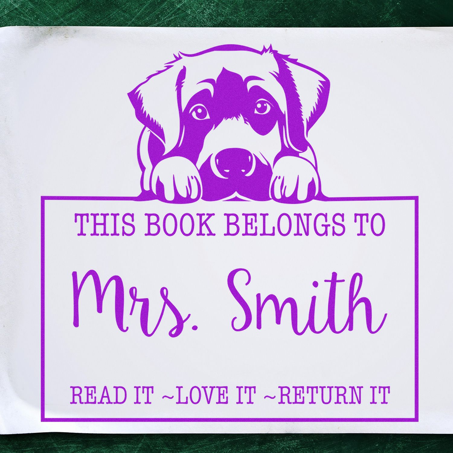 Slim Anatolian Shepherd Personalized Book Name Stamp - Engineer Seal Stamps