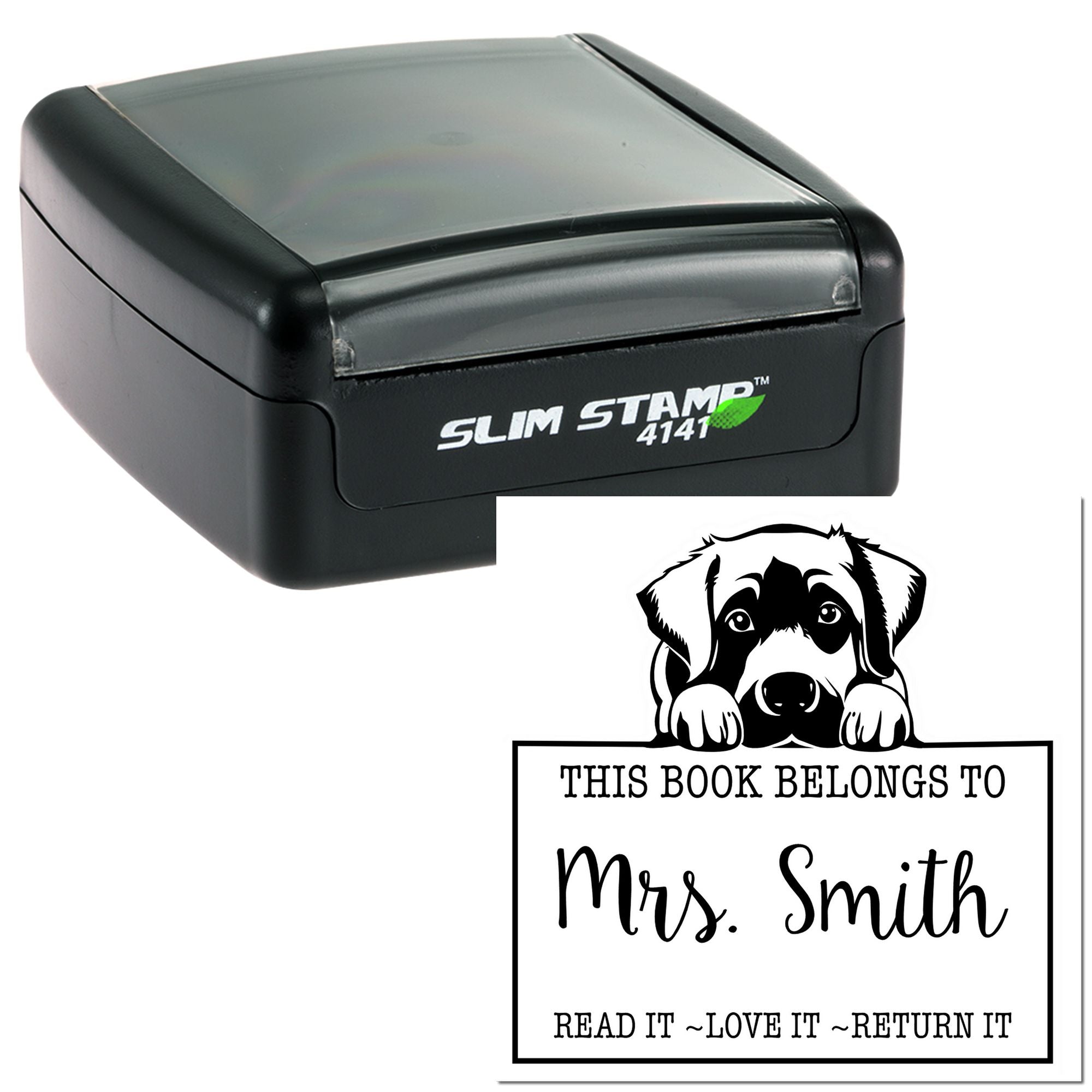 Slim Anatolian Shepherd Personalized Book Name Stamp - Engineer Seal Stamps