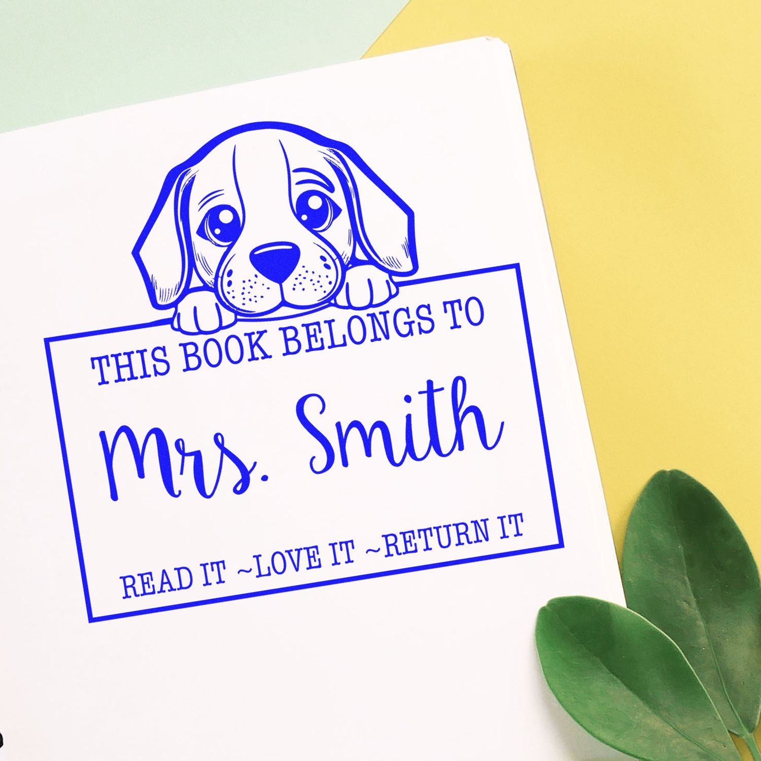 Slim Beagle Personalized Book Collection Stamp - Engineer Seal Stamps