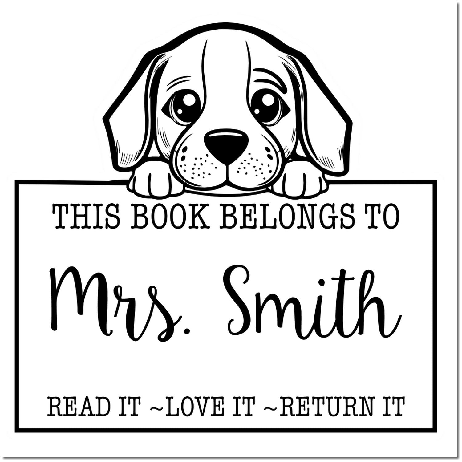 Pre-Inked Beagle Custom Book Lover Stamp - Engineer Seal Stamps