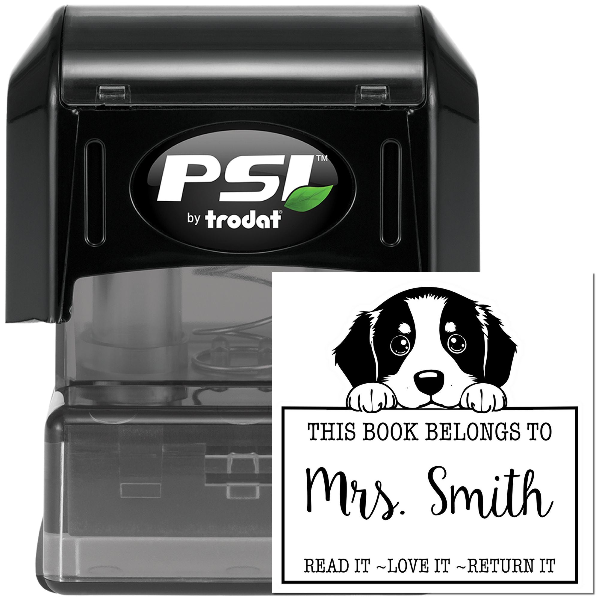 Pre-Inked Bernese Mountain Custom Book Ownership Stamp - Engineer Seal Stamps