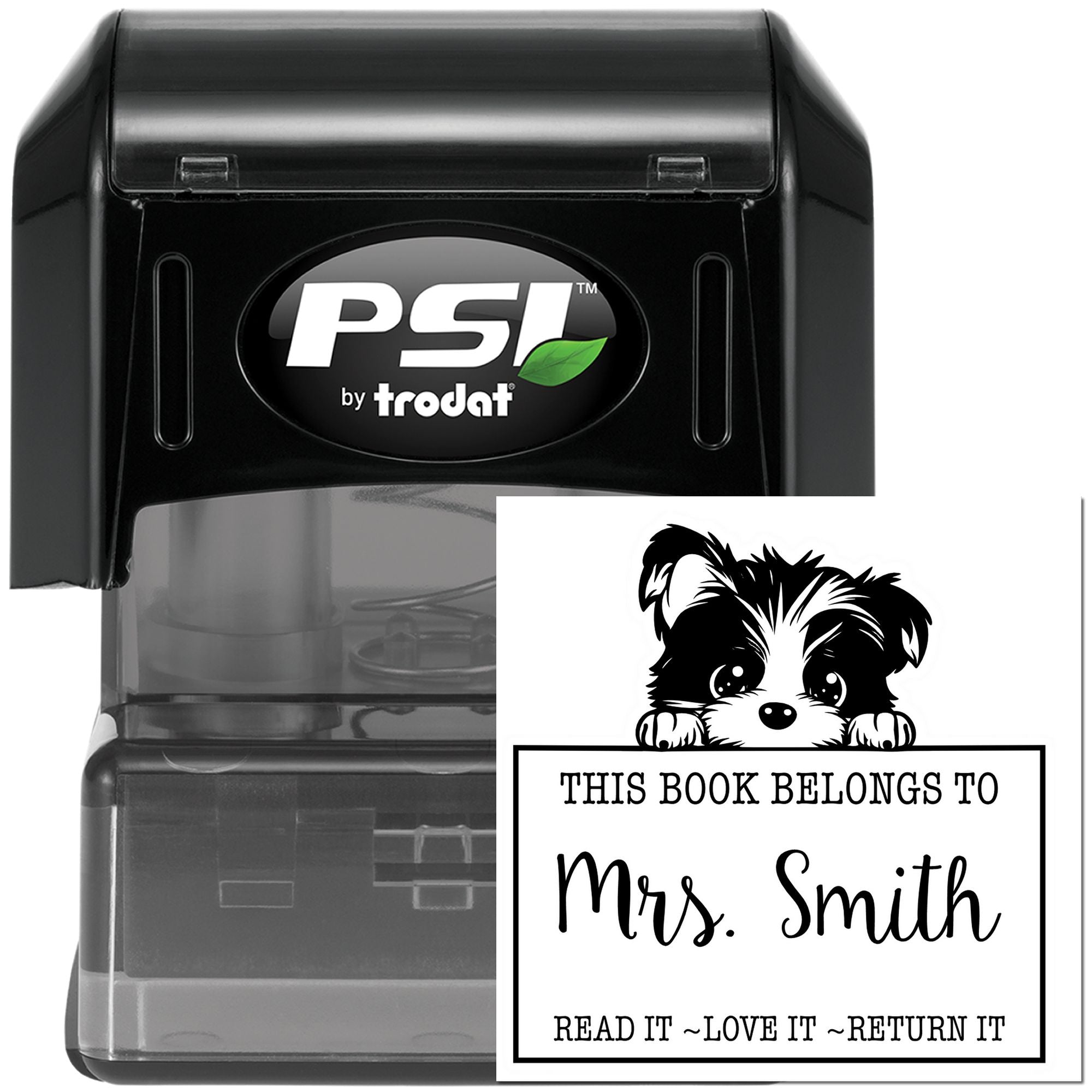 Pre-Inked Biewer Terrier Custom Book Return Stamp - Engineer Seal Stamps