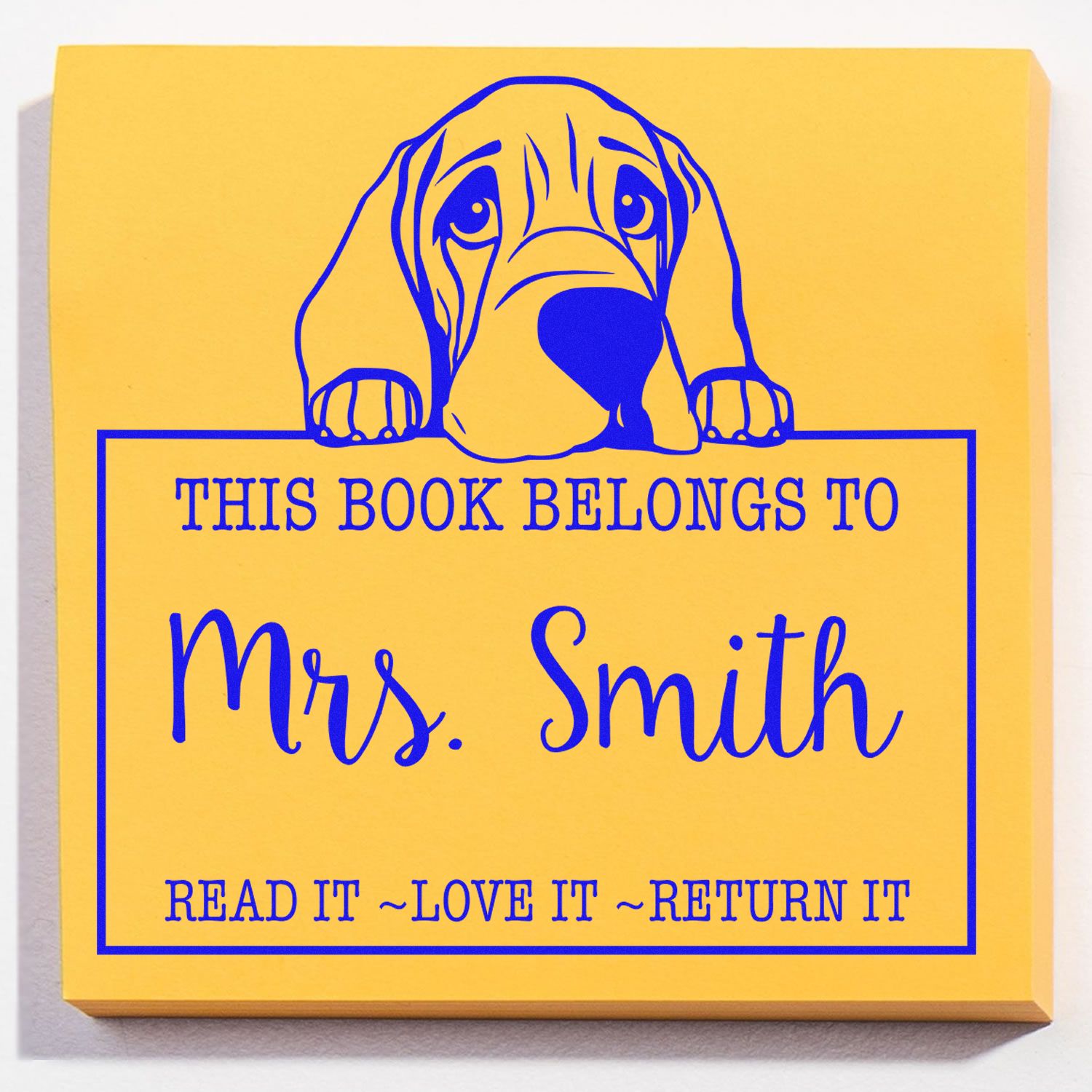 Slim Bloodhound Custom-Made Return To Library Stamp - Engineer Seal Stamps