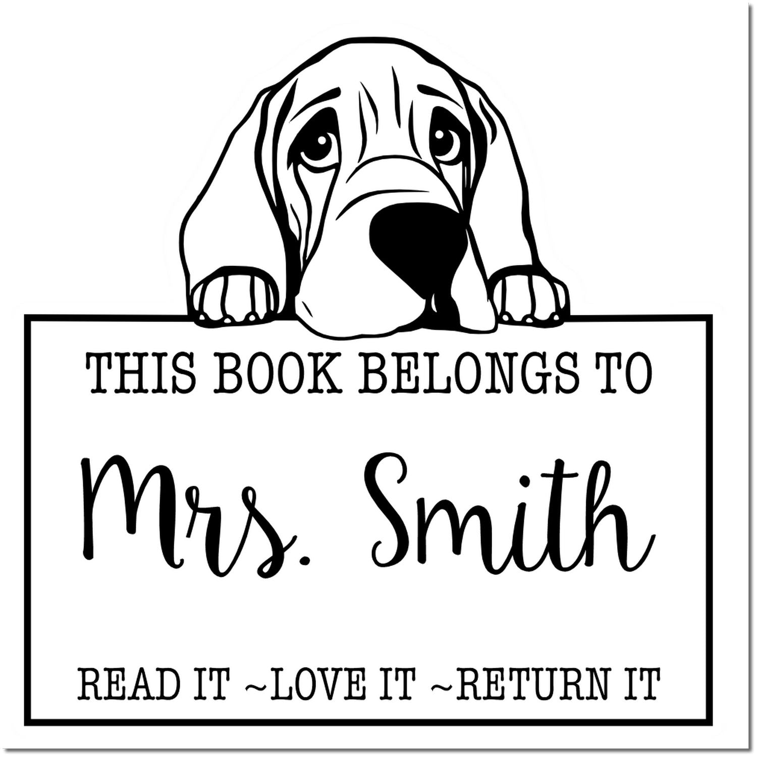 Pre-Inked Bloodhound Custom Book Stamp - Engineer Seal Stamps