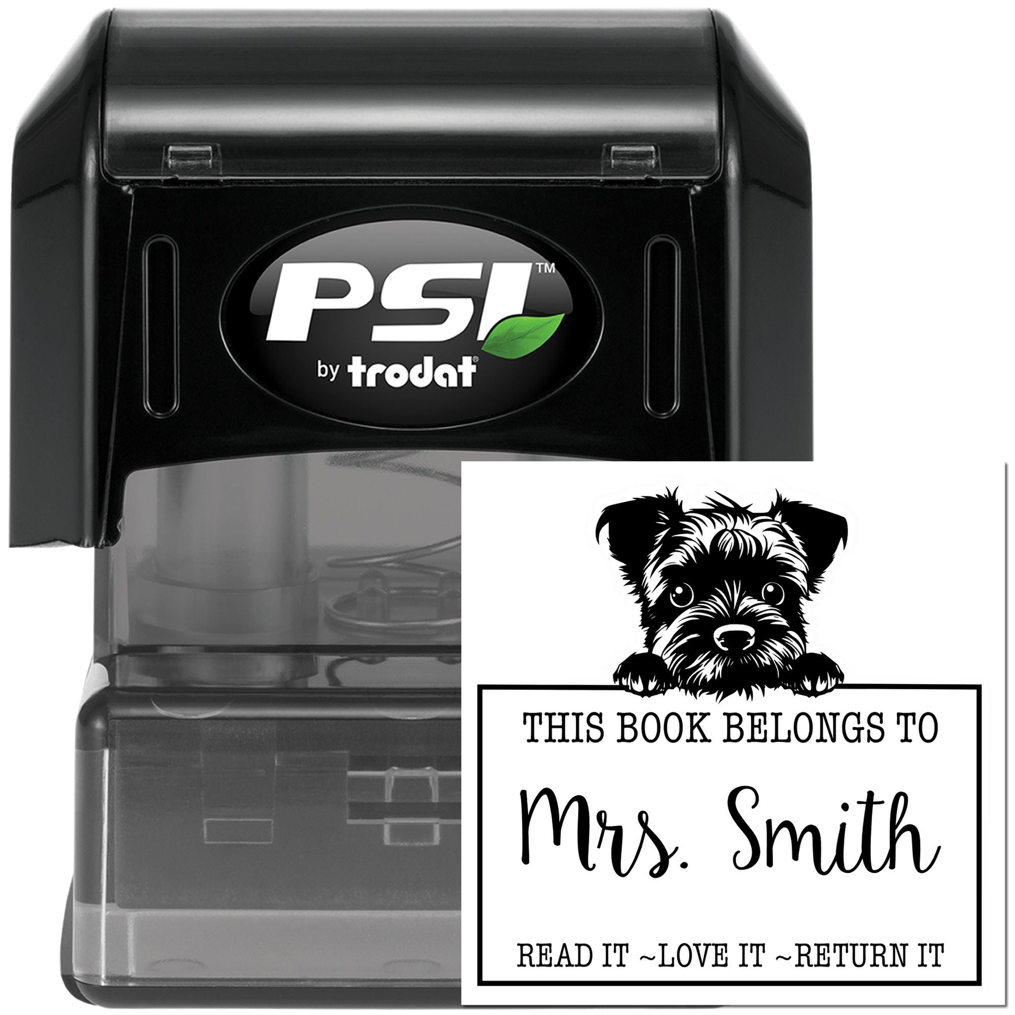 Pre-Inked Border Terrier Custom Bookworm Stamp - Engineer Seal Stamps