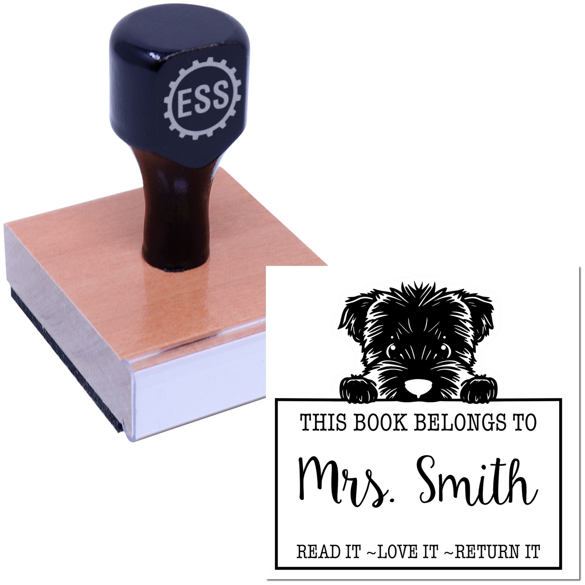 Bouvier Des Flandres Customized Read It Love It Return It For Teachers Rubber Stamp
