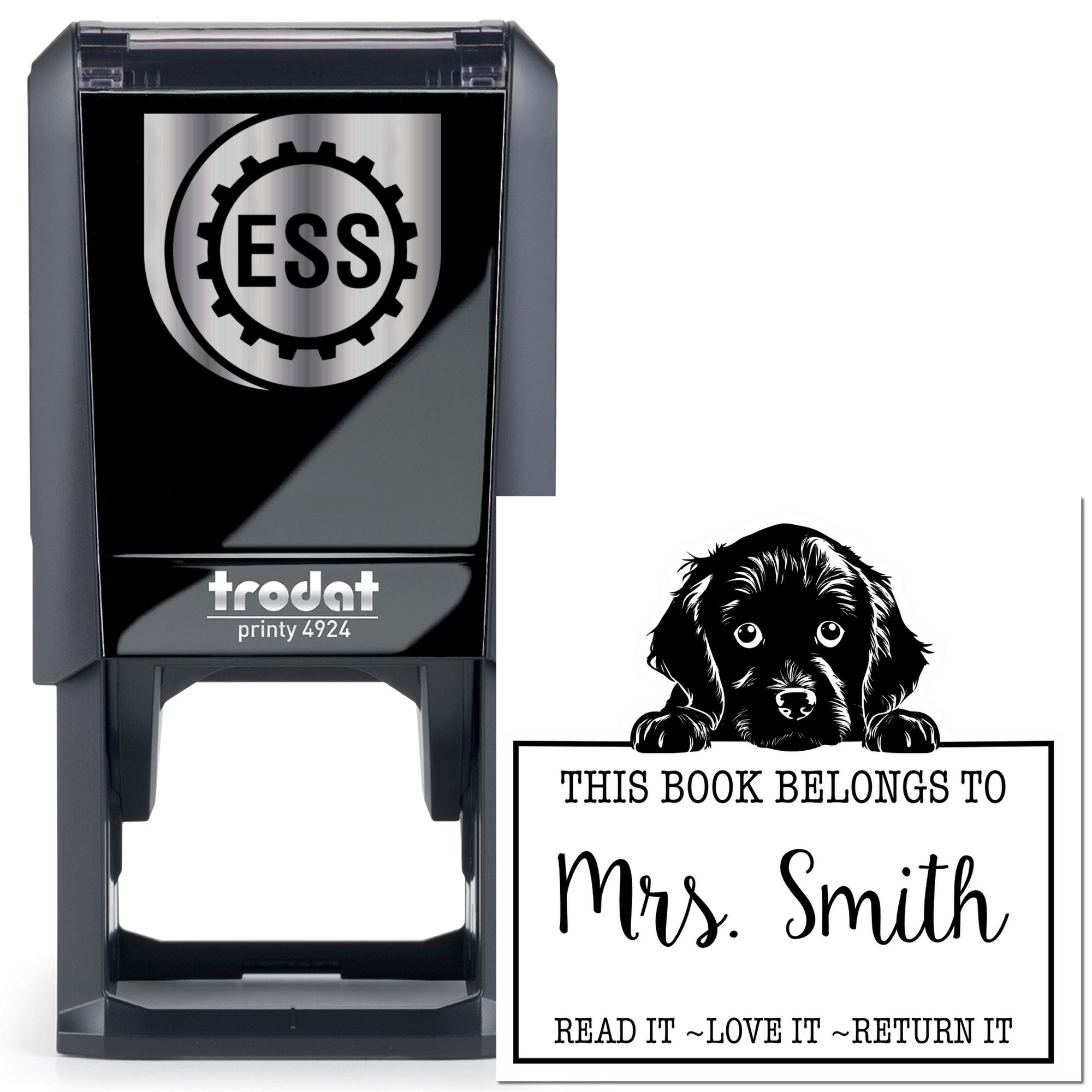 Cute Self-Inking Boykin Spaniel Personalizable Read It Love It Return It Customized Stamp - Engineer Seal Stamps