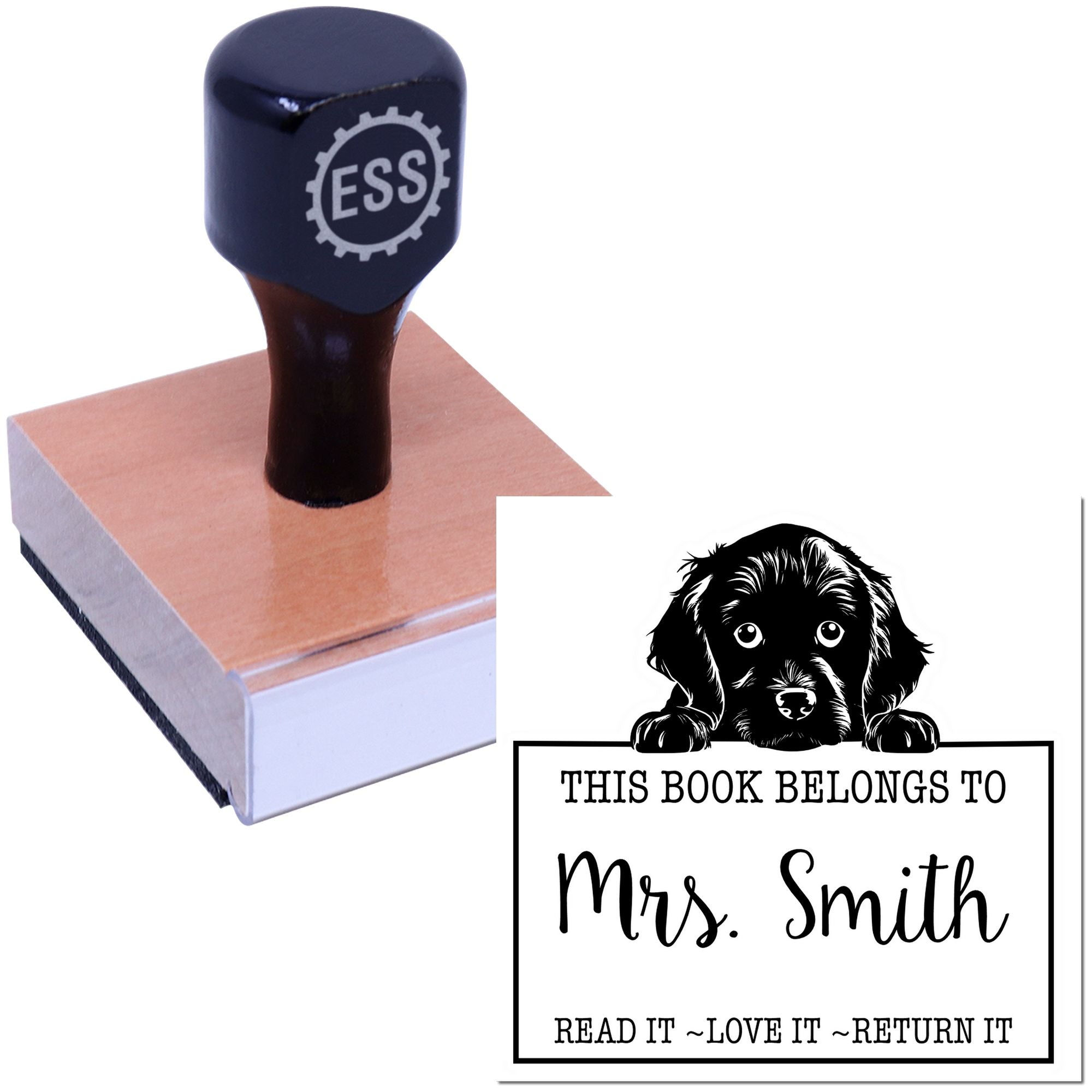 Boykin Spaniel Customized Read It Love It Return It Personalizable Rubber Stamp
