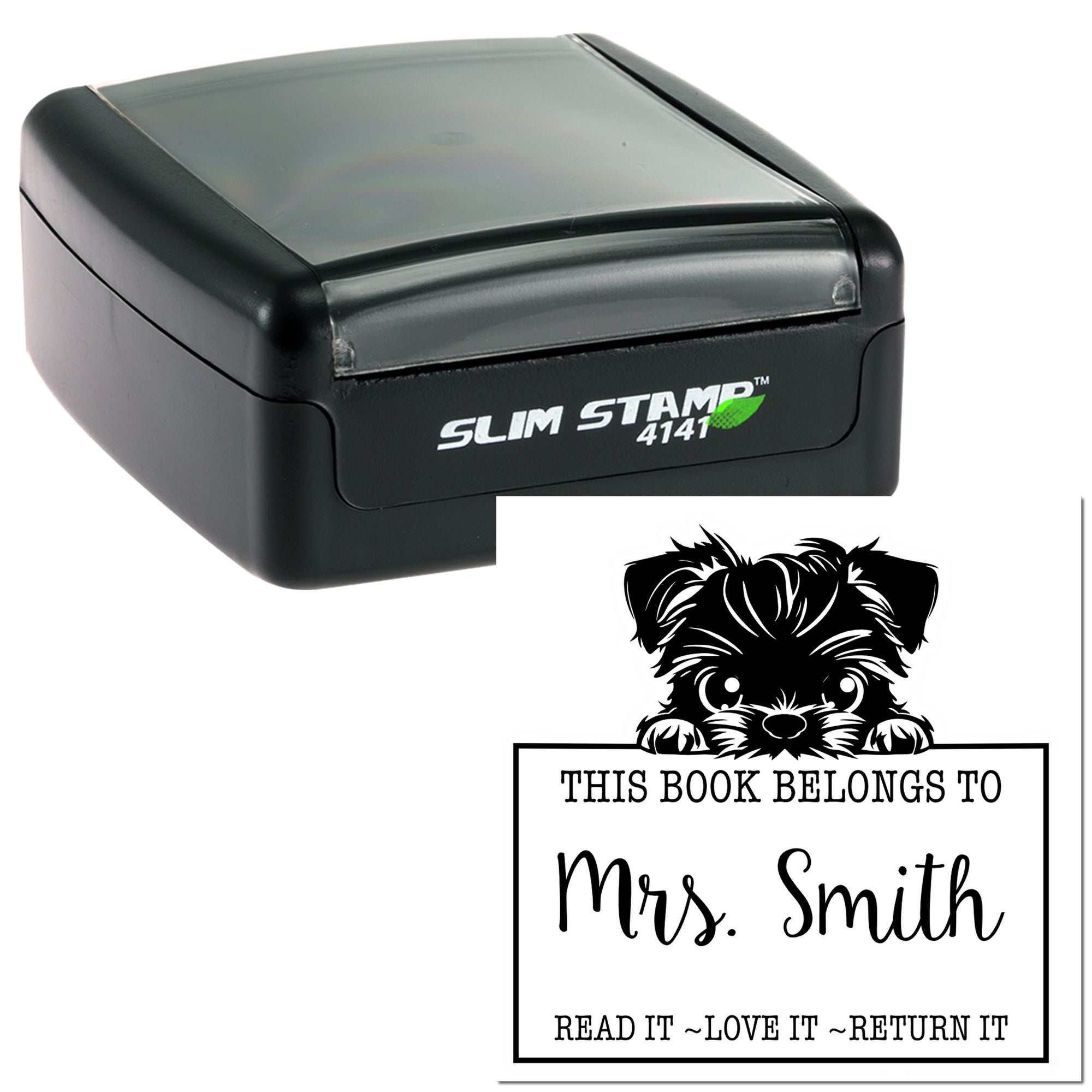 Slim Brussels Griffon Custom-Made Read It Love It Return It Personalizable Stamp - Engineer Seal Stamps