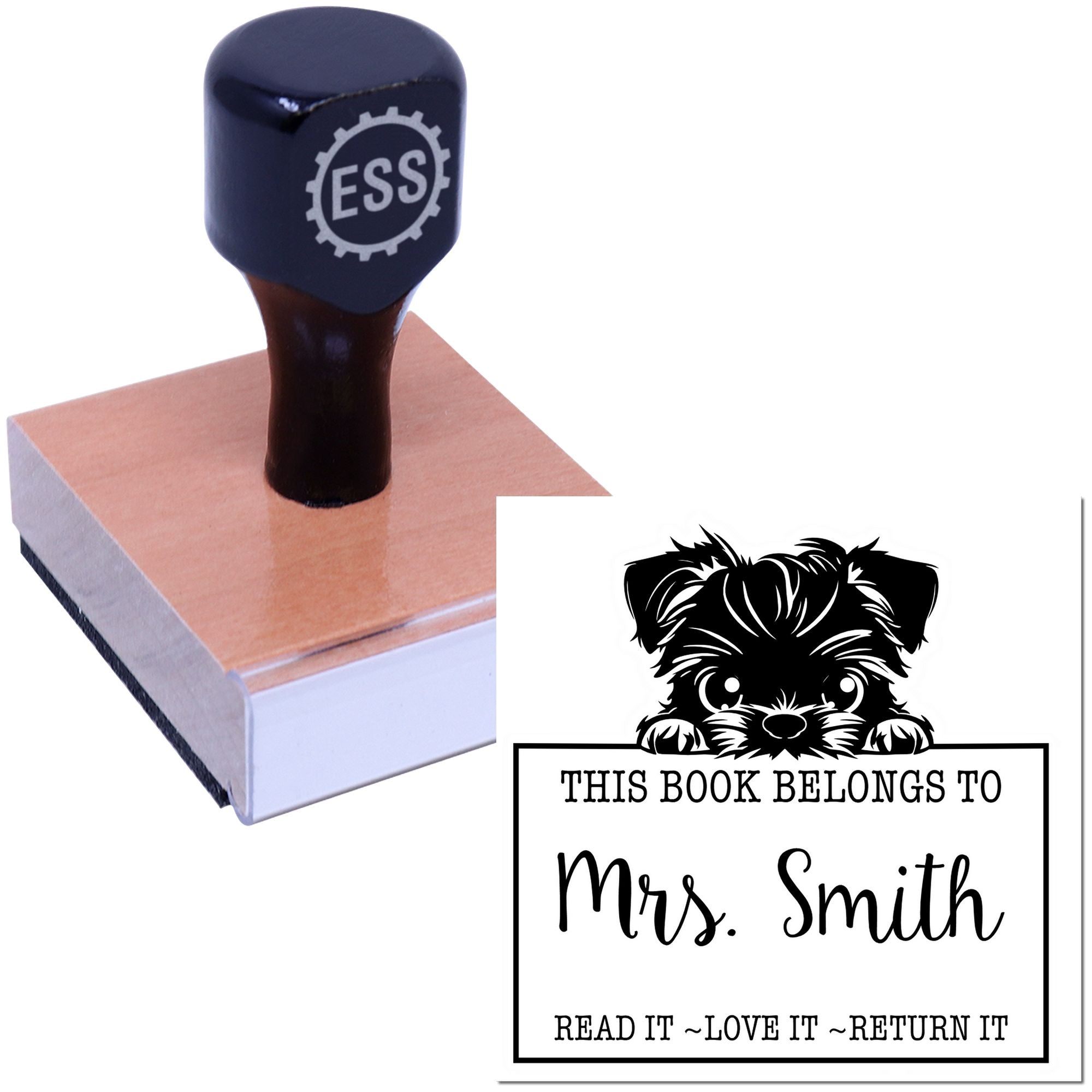 Brussels Griffon Customized Read It Love It Return It Rubber Rubber Stamp