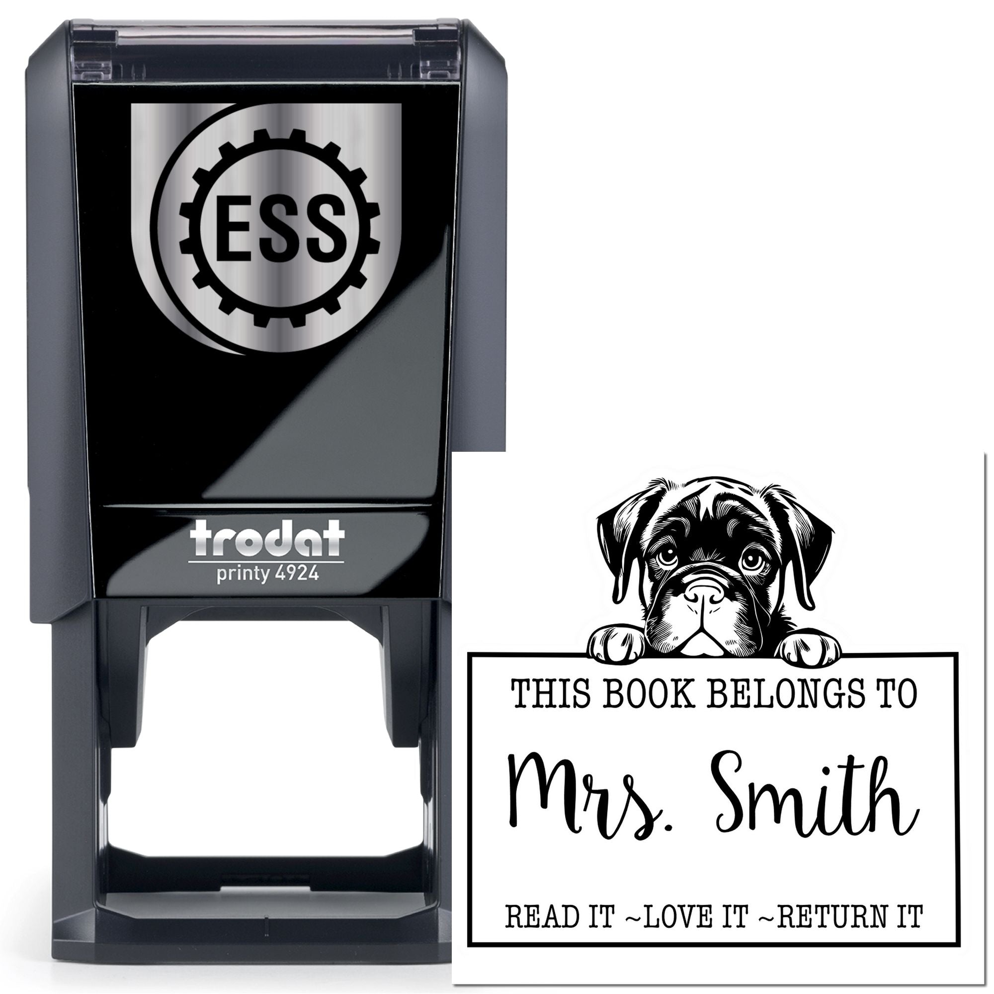 Self-Inking Cane Corso Personalizable Read It Love It Return It For Book Sharing Stamp - Engineer Seal Stamps