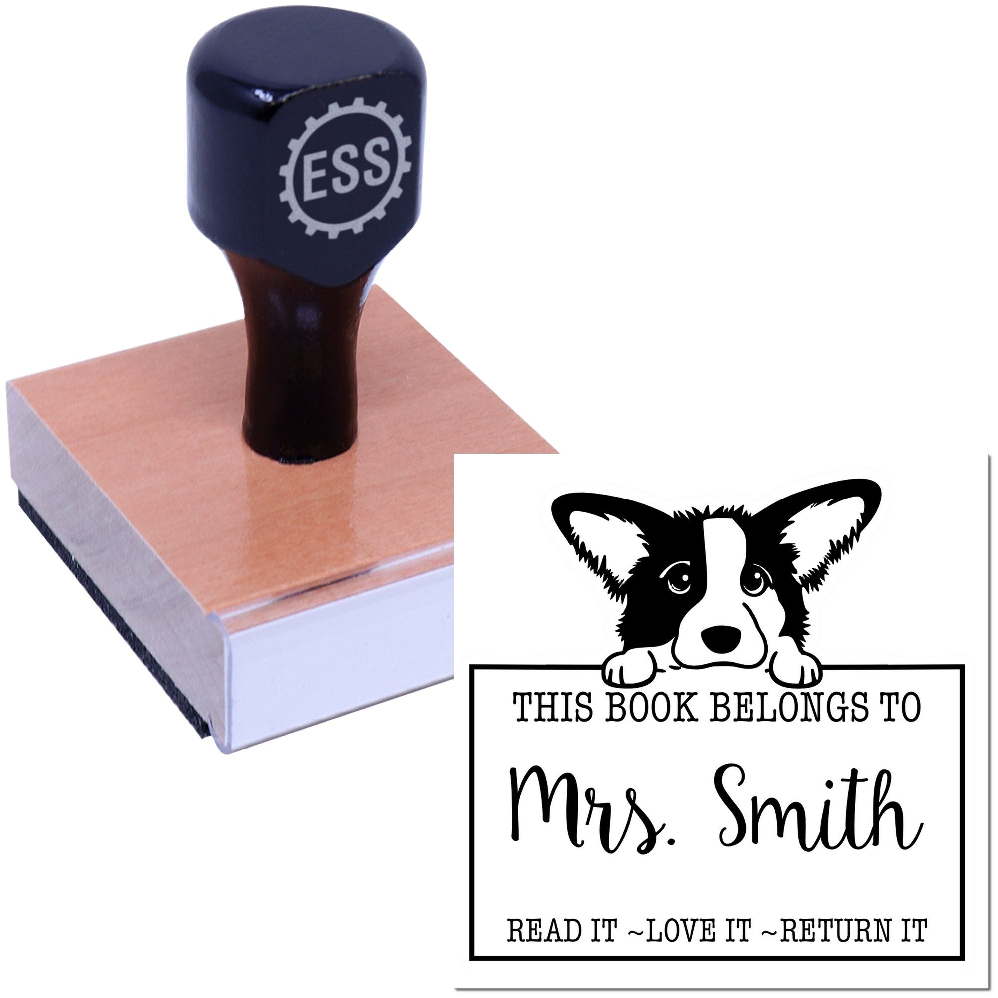 Cardigan Welsh Corgi Customized Read It Love It Rubber Stamp