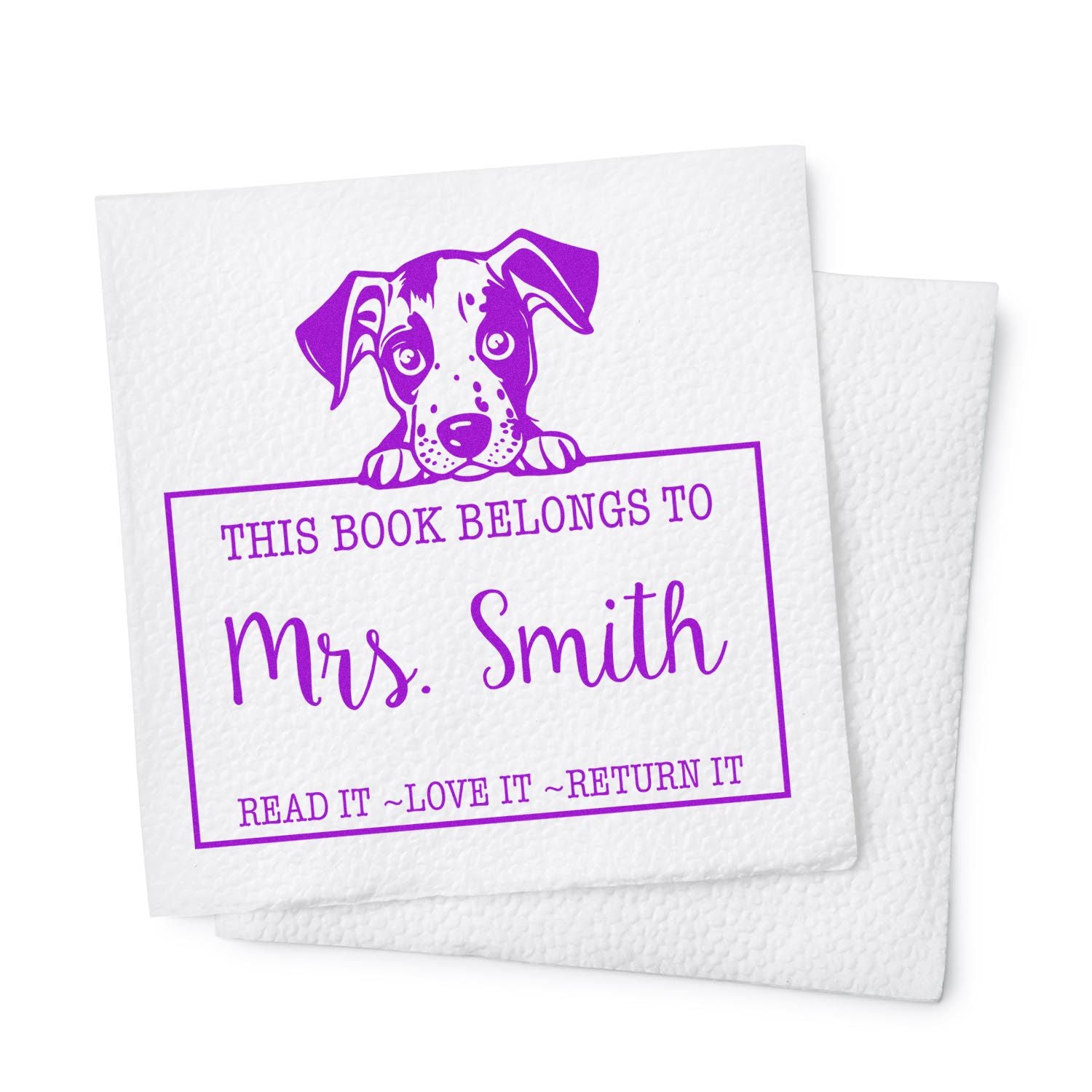 Slim Catahoula Custom-Made Read It Love It Return It For Libraries Stamp - Engineer Seal Stamps