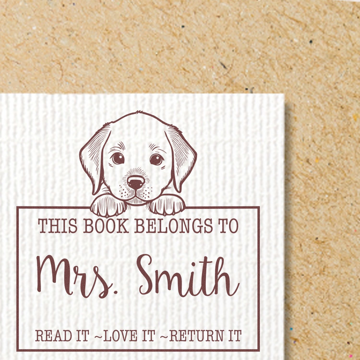 Chesapeake Bay Retriever Customized Return To Library Rubber Stamp - Engineer Seal Stamps