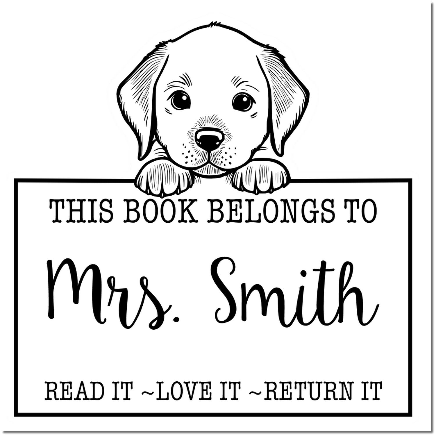 Self-Inking Chesapeake Bay Retriever Personalizable Read It Love It Return It For Libraries Stamp - Engineer Seal Stamps