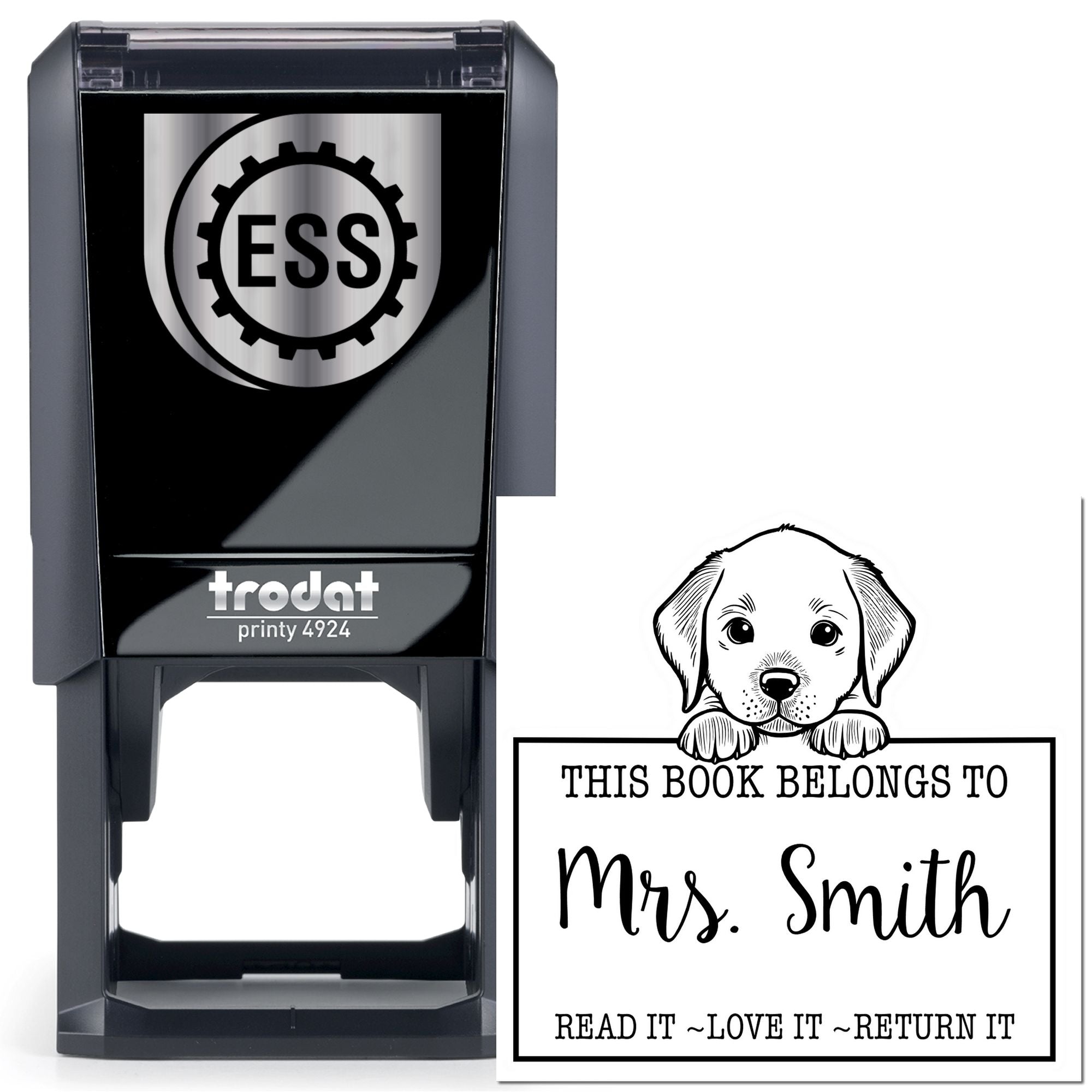 Self-Inking Chesapeake Bay Retriever Personalizable Read It Love It Return It For Libraries Stamp - Engineer Seal Stamps