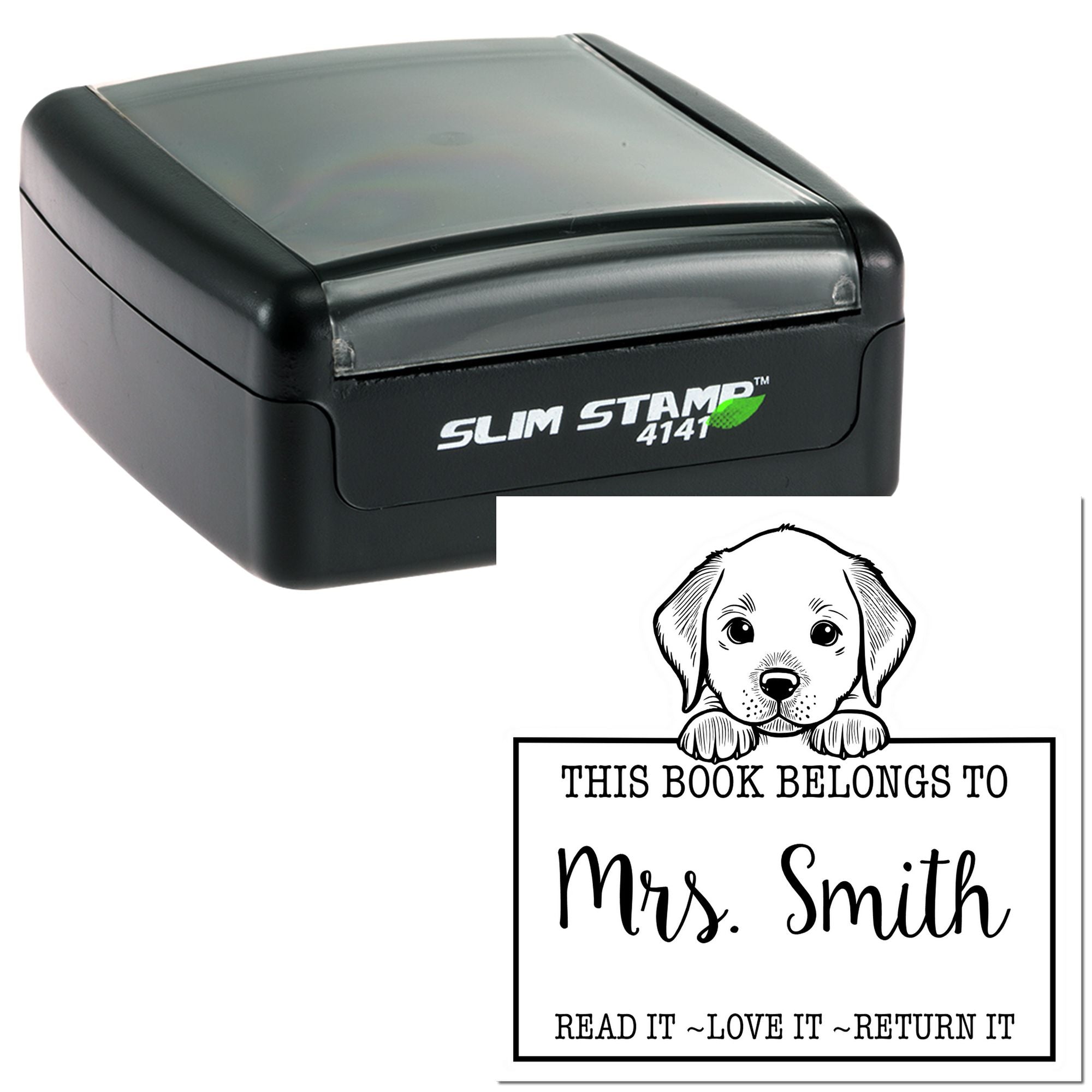 Slim Chesapeake Bay Retriever Custom-Made Read It Love It Return It For Classroom Stamp - Engineer Seal Stamps