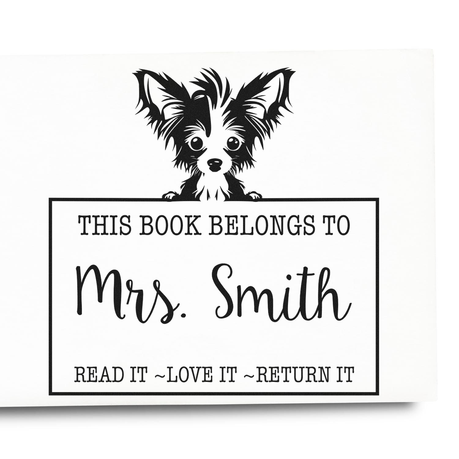 Slim Chinese Crested Custom-Made Read It Love It Return It For Book Sharing Stamp - Engineer Seal Stamps