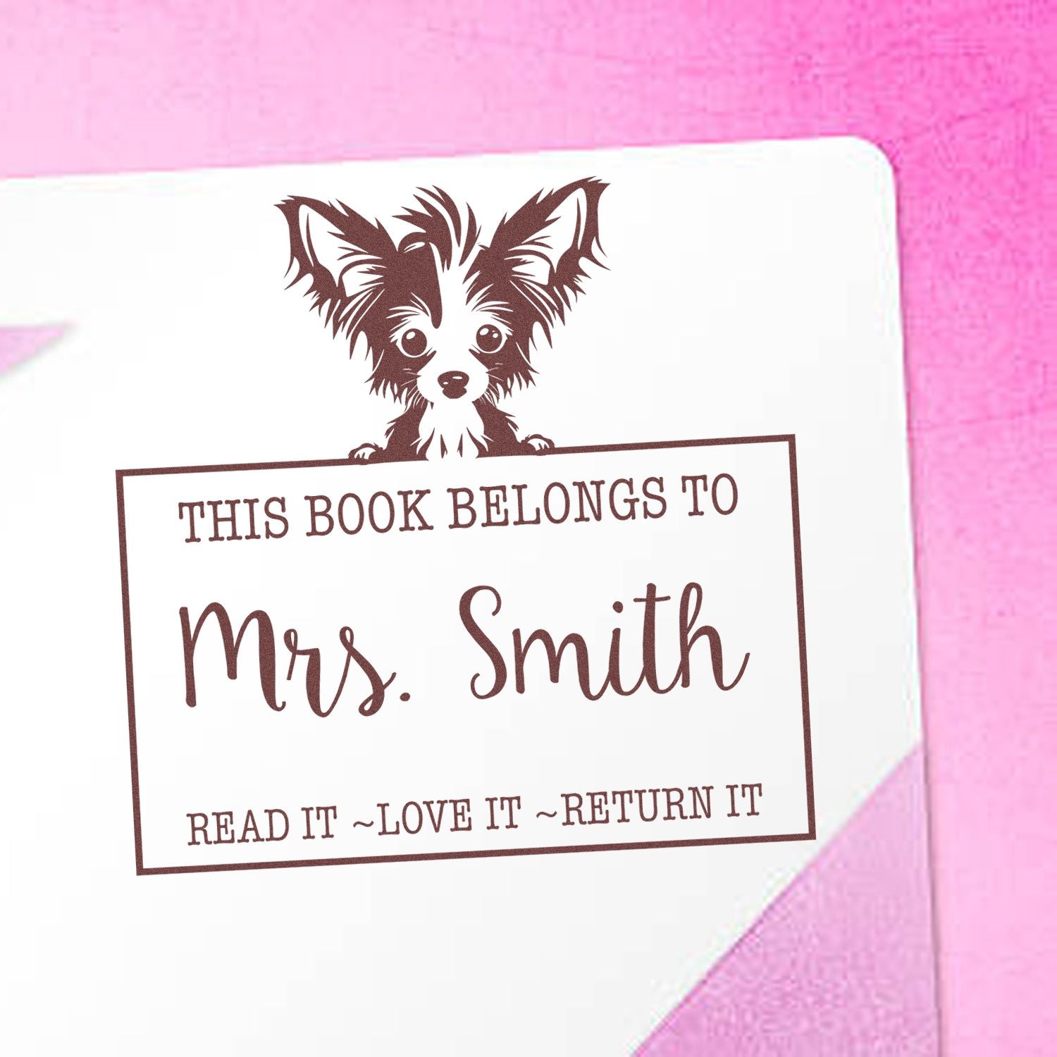 Slim Chinese Crested Custom-Made Read It Love It Return It For Book Sharing Stamp - Engineer Seal Stamps