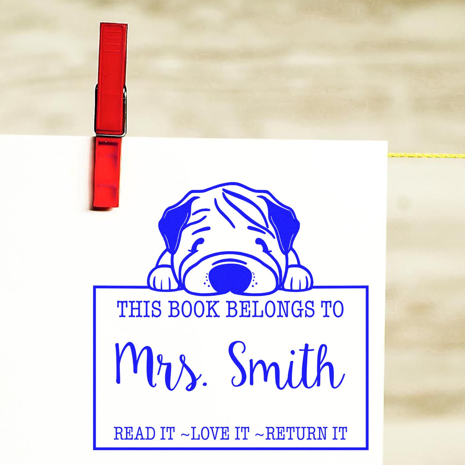 Pre-Inked Chinese Shar Pei Custom Read It Love It Return It Custom Stamp - Engineer Seal Stamps