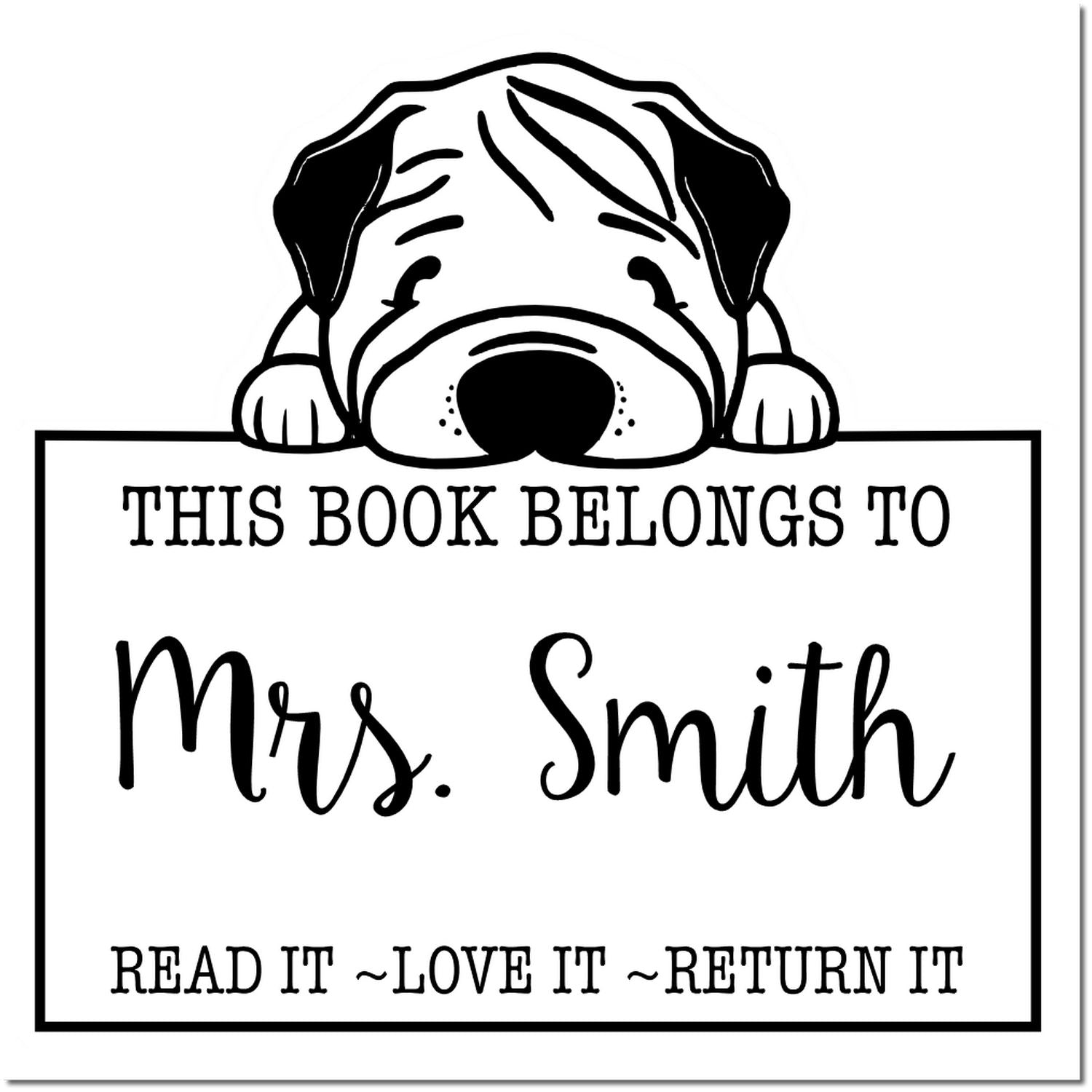 Slim Chinese Shar Pei Custom-Made Read It Love It Return It For Book Lovers Stamp - Engineer Seal Stamps