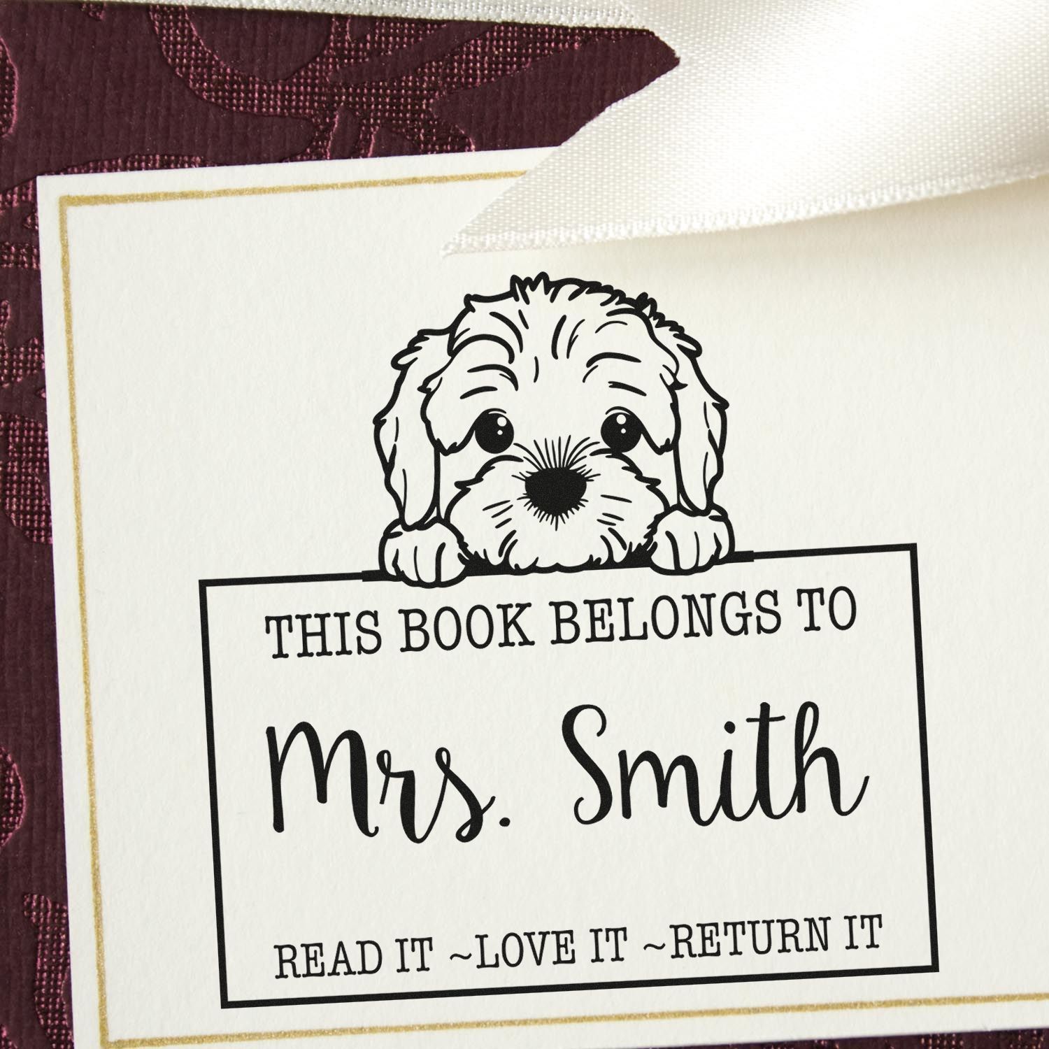 Slim Cockapoo Custom-Made Read It Love It Return It For Book Collectors Stamp - Engineer Seal Stamps