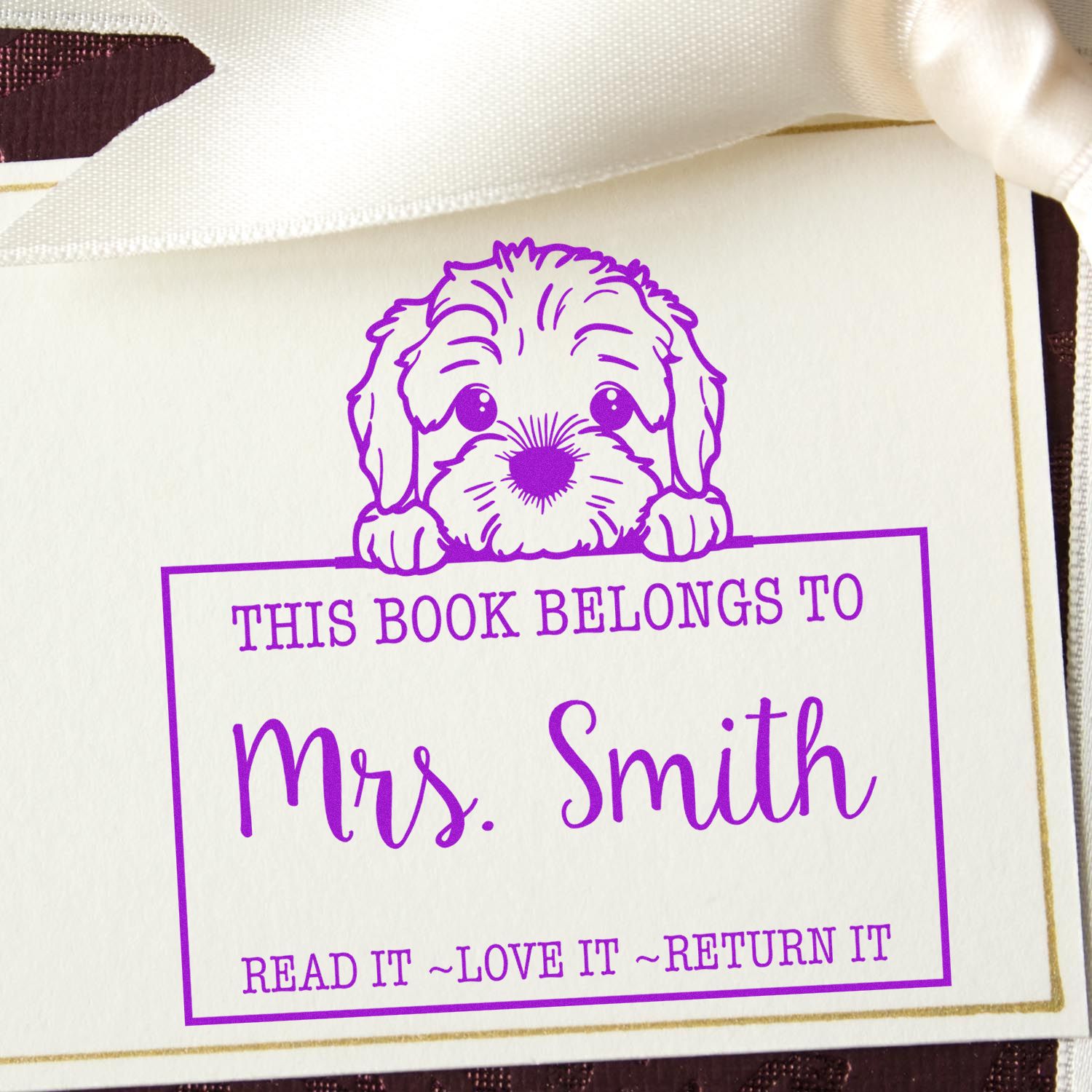 Cockapoo Custom-Made Book Circulation Rubber Stamp