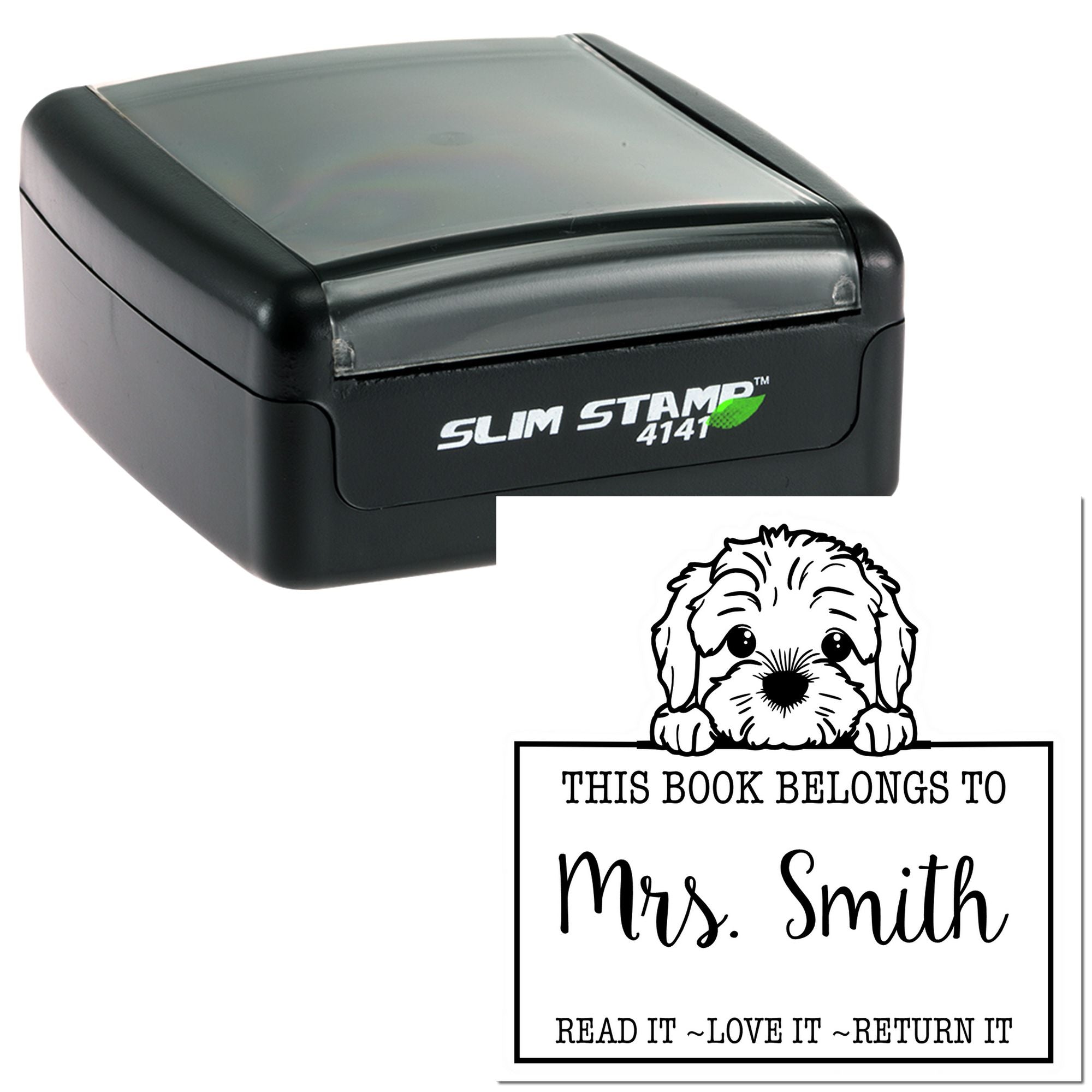 Slim Cockapoo Custom-Made Read It Love It Return It For Book Collectors Stamp - Engineer Seal Stamps