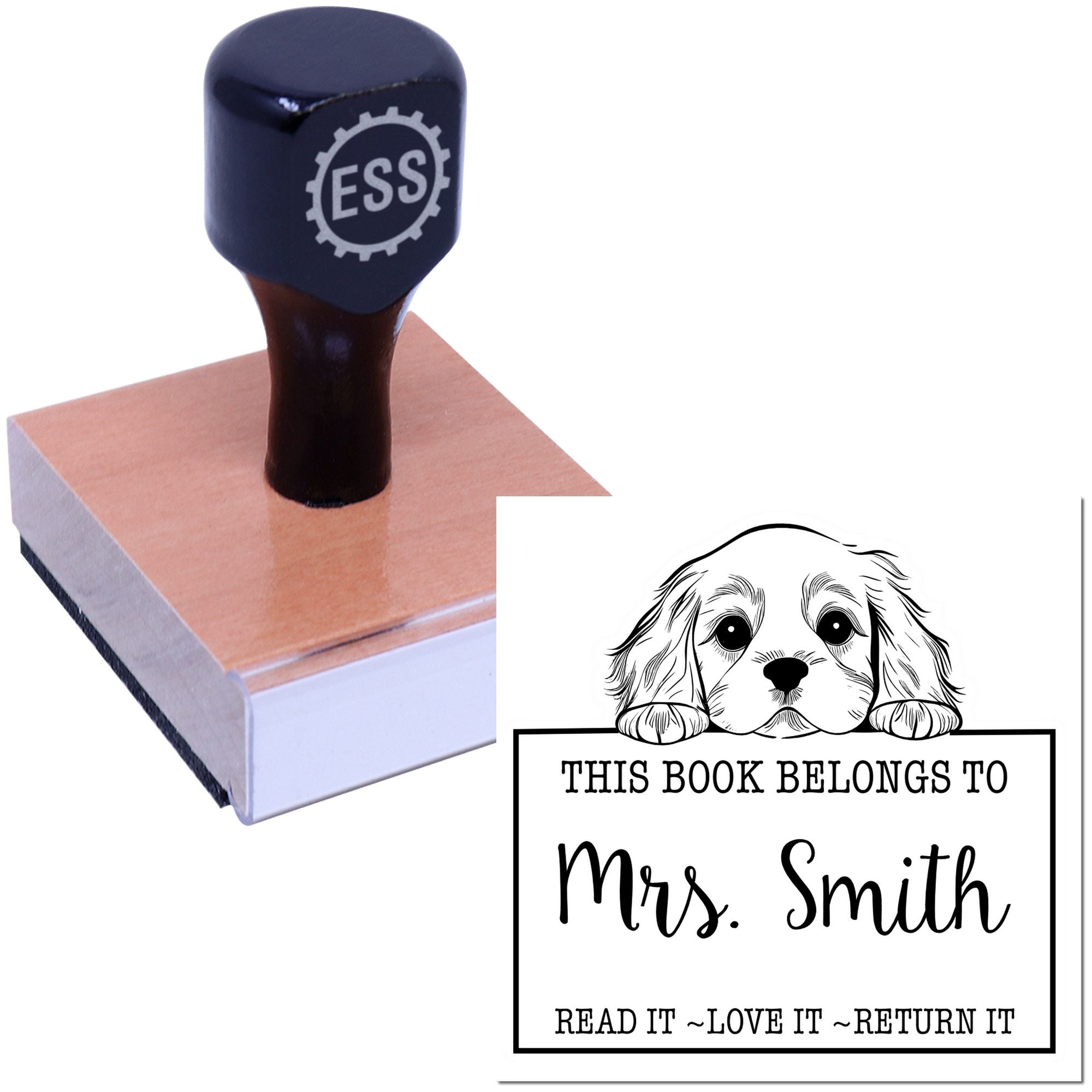 Cocker Spaniel Custom-Made Book Collection Rubber Stamp