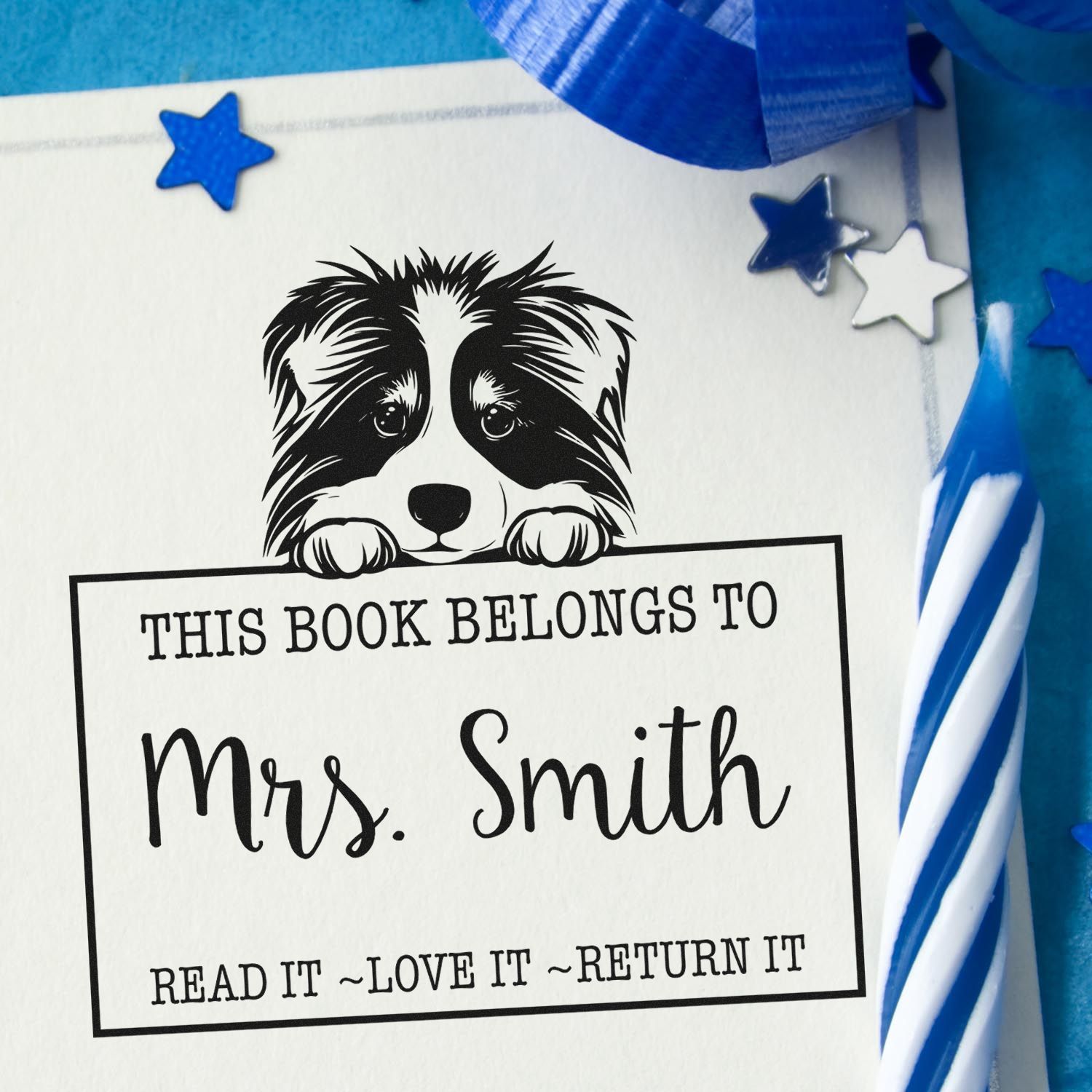 Slim Collie Custom-Made Read It Love It Return It Customized Stamp - Engineer Seal Stamps