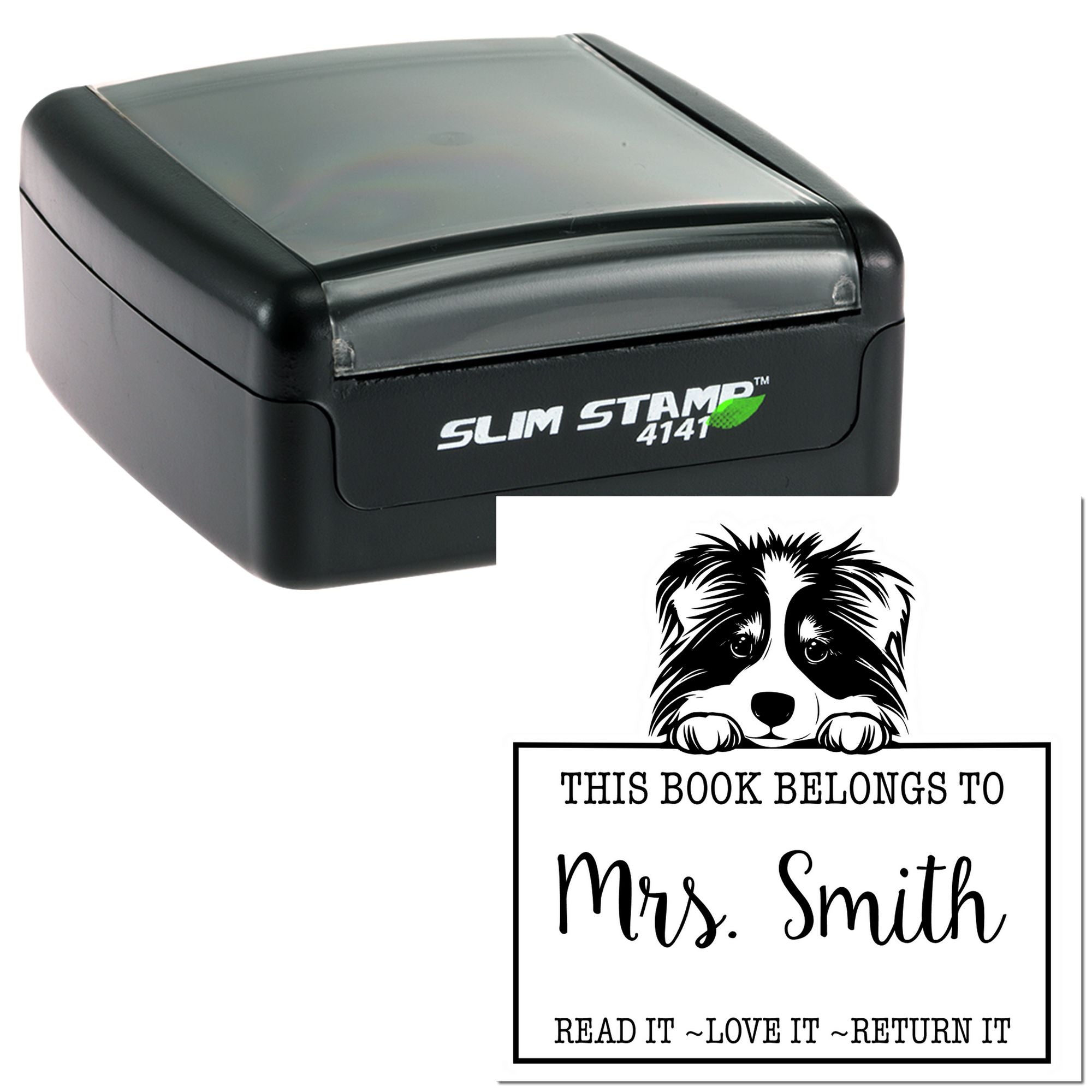 Slim Collie Custom-Made Read It Love It Return It Customized Stamp - Engineer Seal Stamps