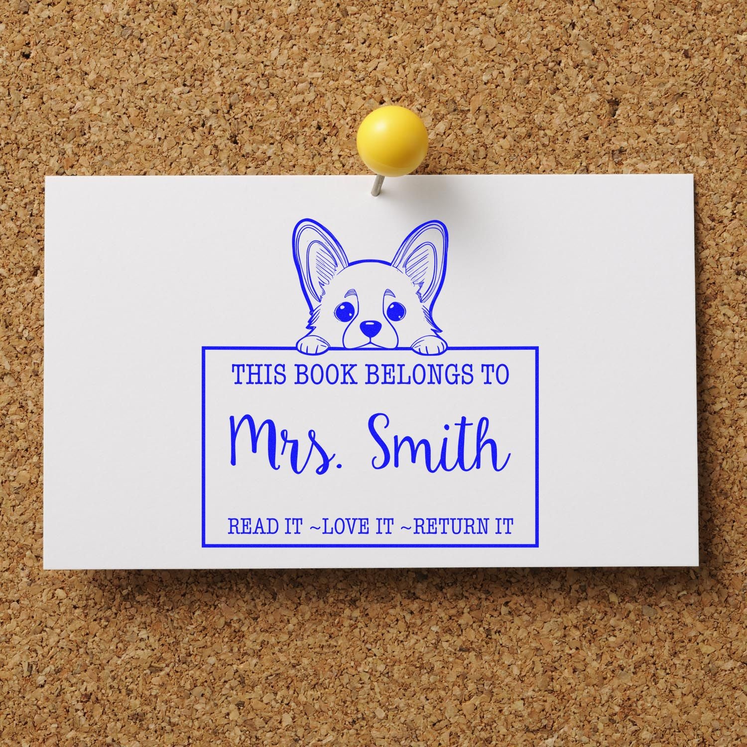 Corgi Custom-Made Book Lending Rubber Stamp - Engineer Seal Stamps