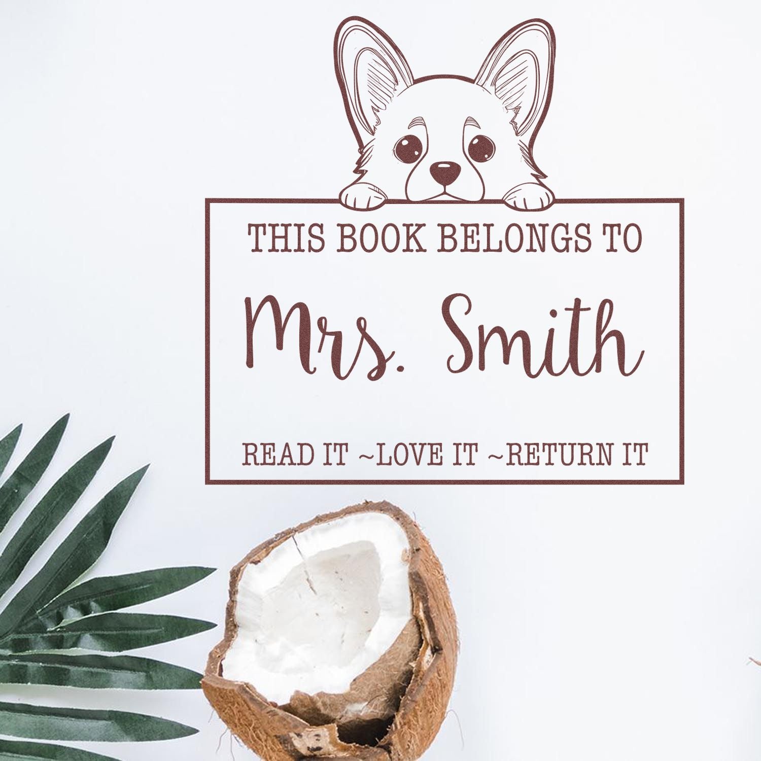 Corgi Custom-Made Book Lending Rubber Stamp - Engineer Seal Stamps