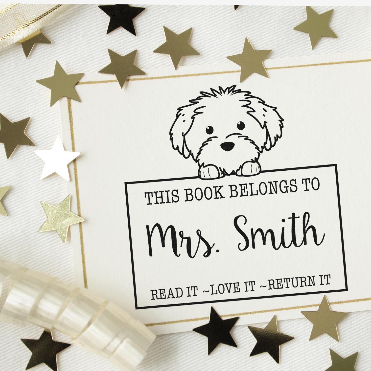 Slim Cotton De Tulear Custom-Made Read It Love It Return It Custom Stamp - Engineer Seal Stamps