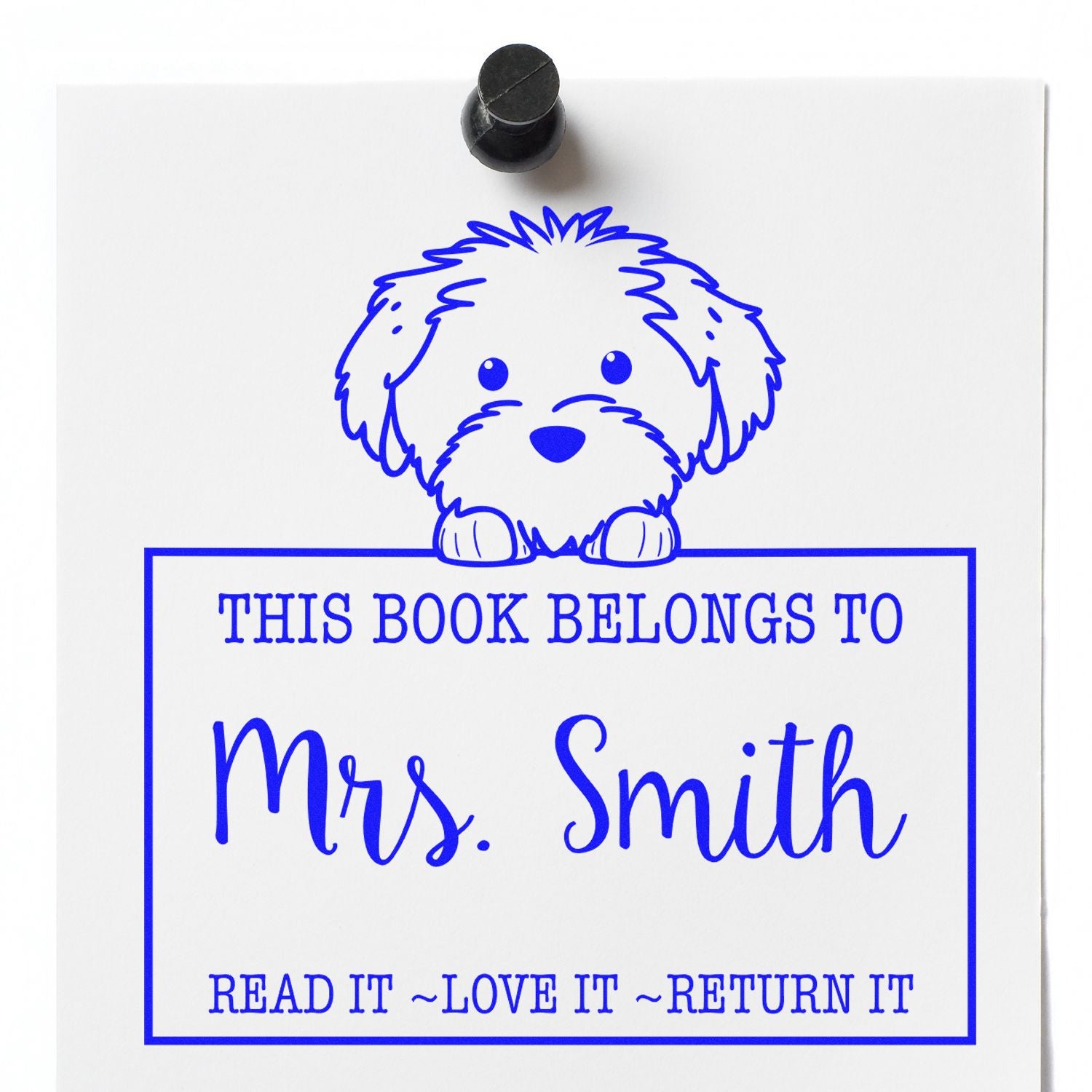 Cute Pre-Inked Cotton De Tulear Custom Read It Love It Return It For Book Lovers Stamp - Engineer Seal Stamps