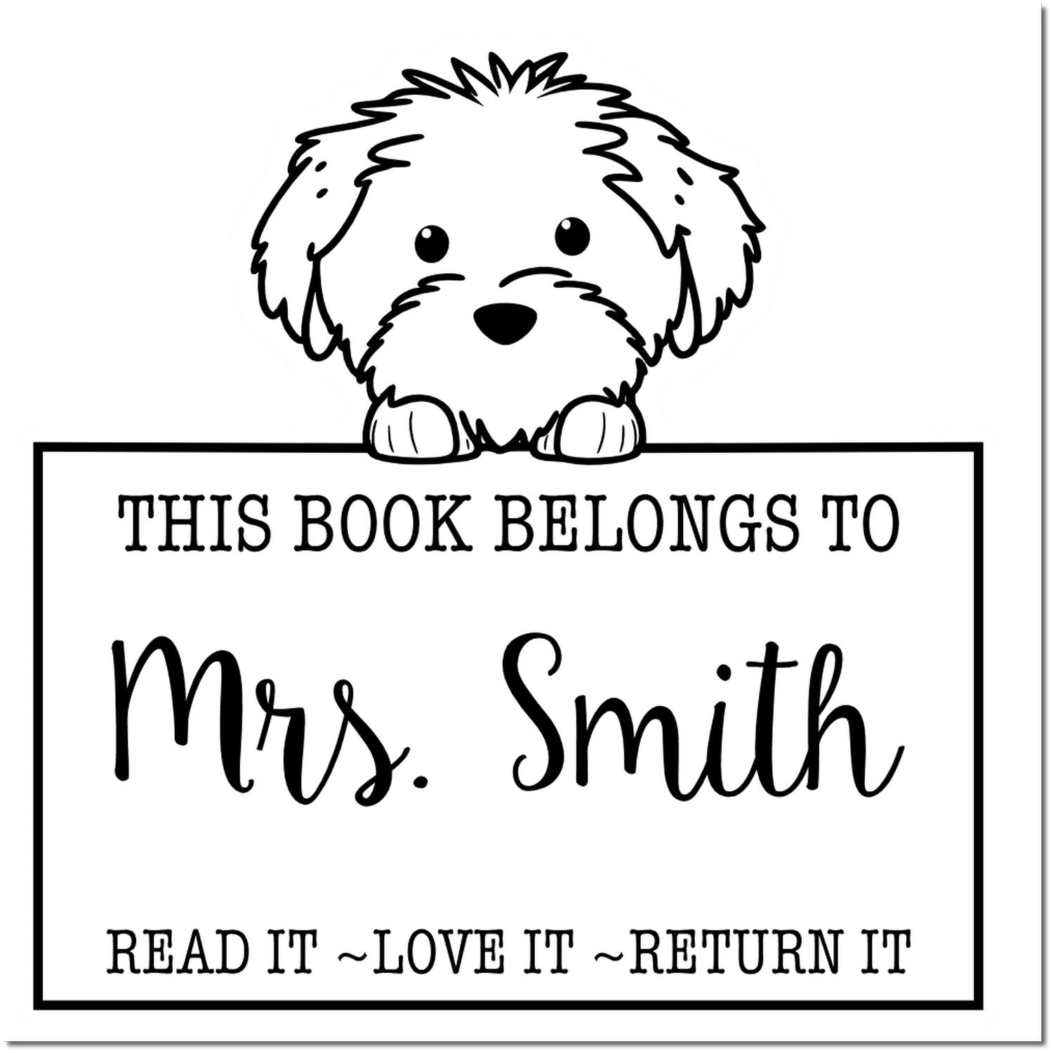 Cute Pre-Inked Cotton De Tulear Custom Read It Love It Return It For Book Lovers Stamp - Engineer Seal Stamps