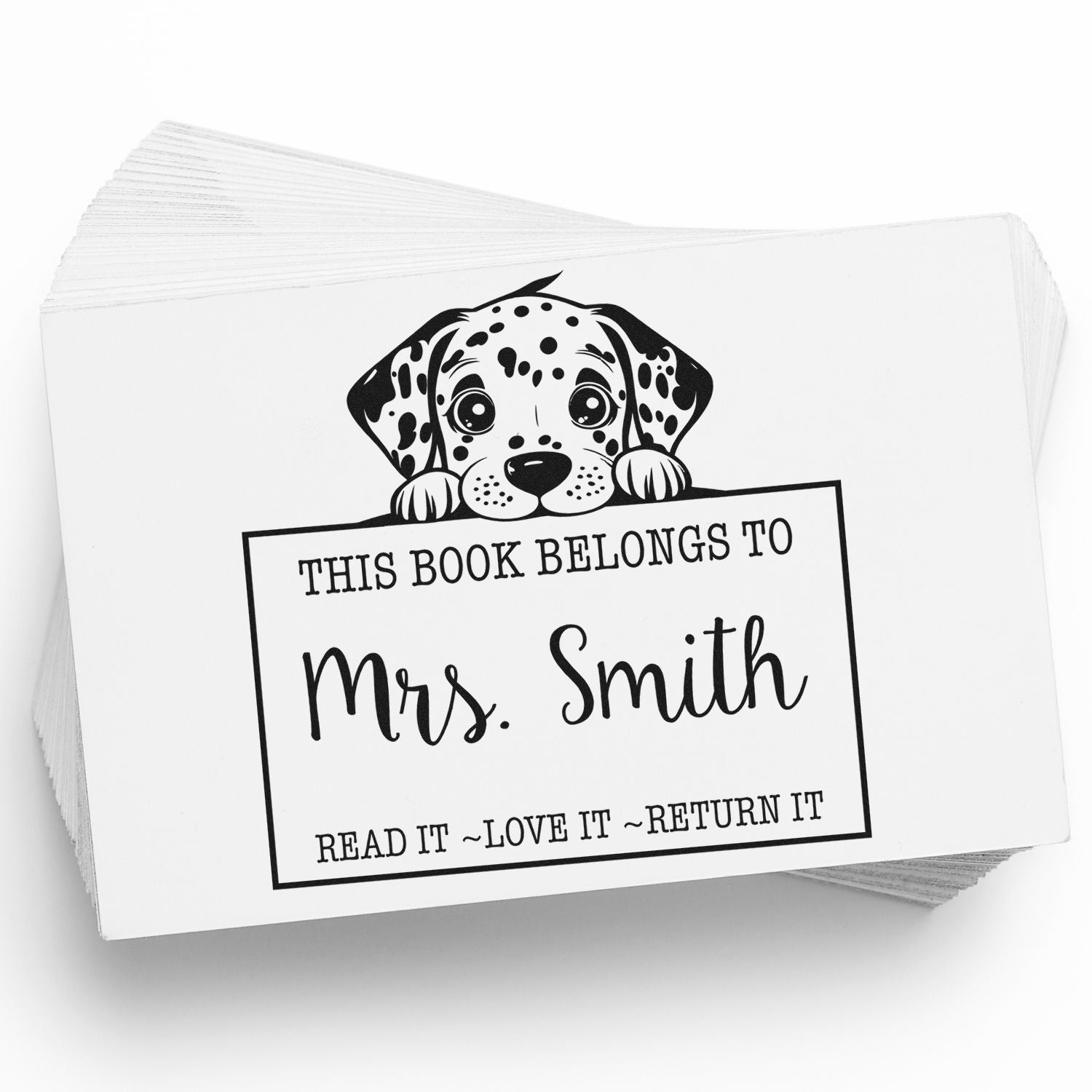 Self-Inking Dachshund Personalizable Read It Love It Return It Teacher Stamp - Engineer Seal Stamps