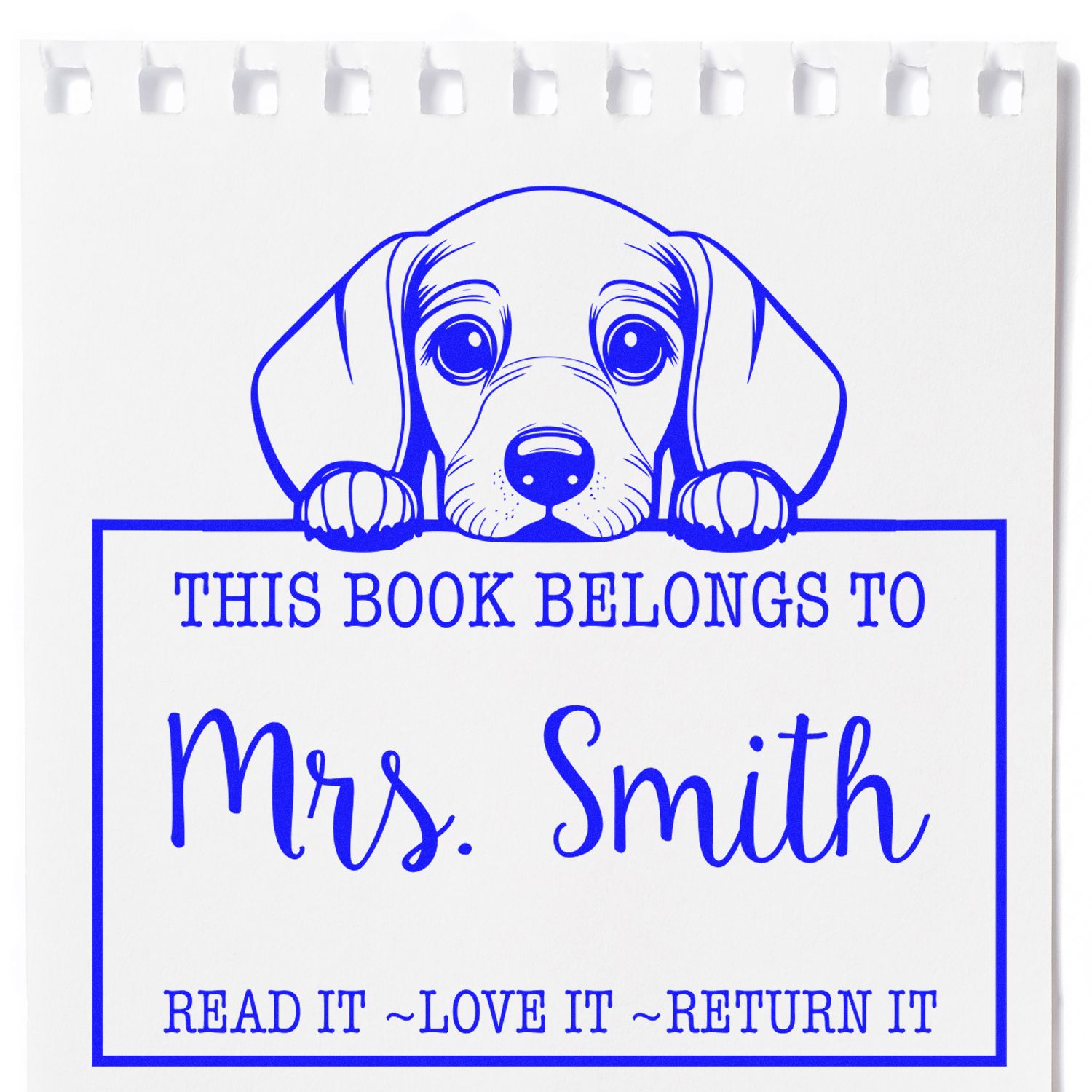 Slim Dachshund Custom-Made Read It Love It Return It Custom Made Stamp - Engineer Seal Stamps