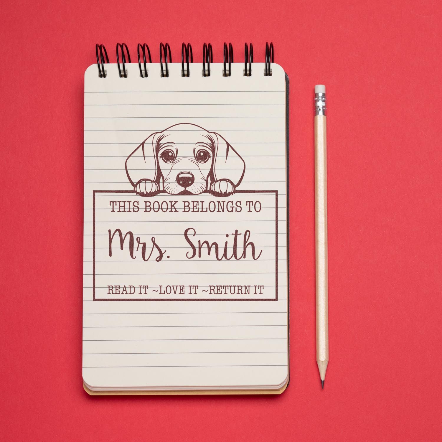 Slim Dachshund Custom-Made Read It Love It Return It Custom Made Stamp - Engineer Seal Stamps