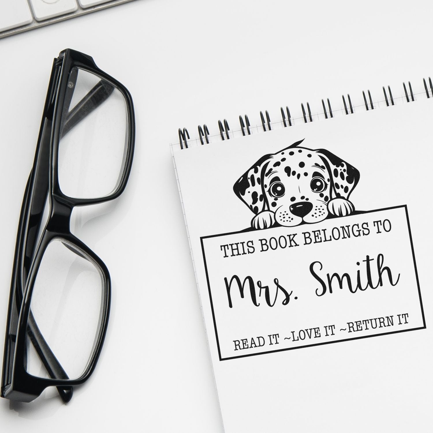 Self-Inking Dalmatian Personalizable Read It Love It Stamp - Engineer Seal Stamps