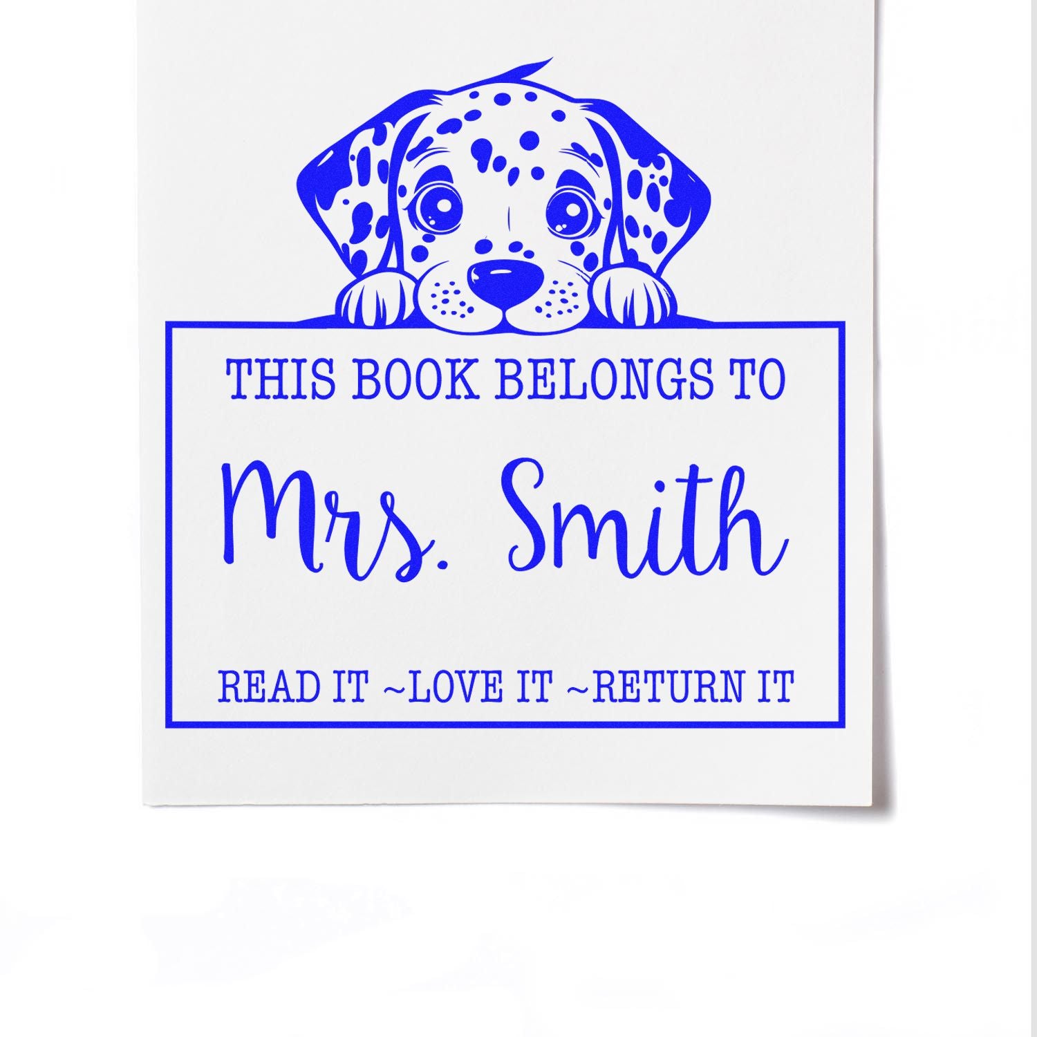 Dalmatian Custom-Made Book Ownership Rubber Stamp - Engineer Seal Stamps