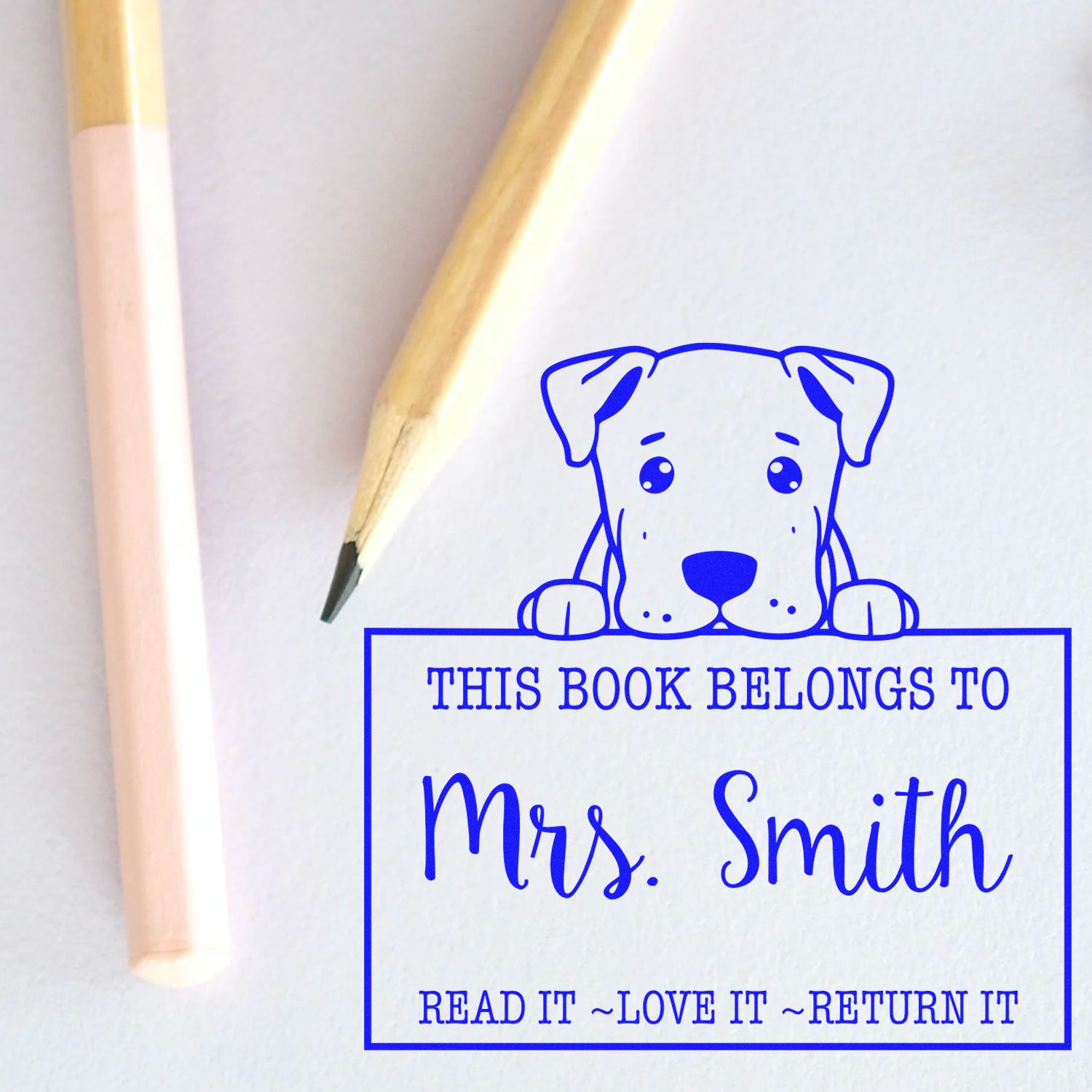 Pre-Inked Dogo Argentino Custom Read It Love It Return It For Kids Stamp - Engineer Seal Stamps