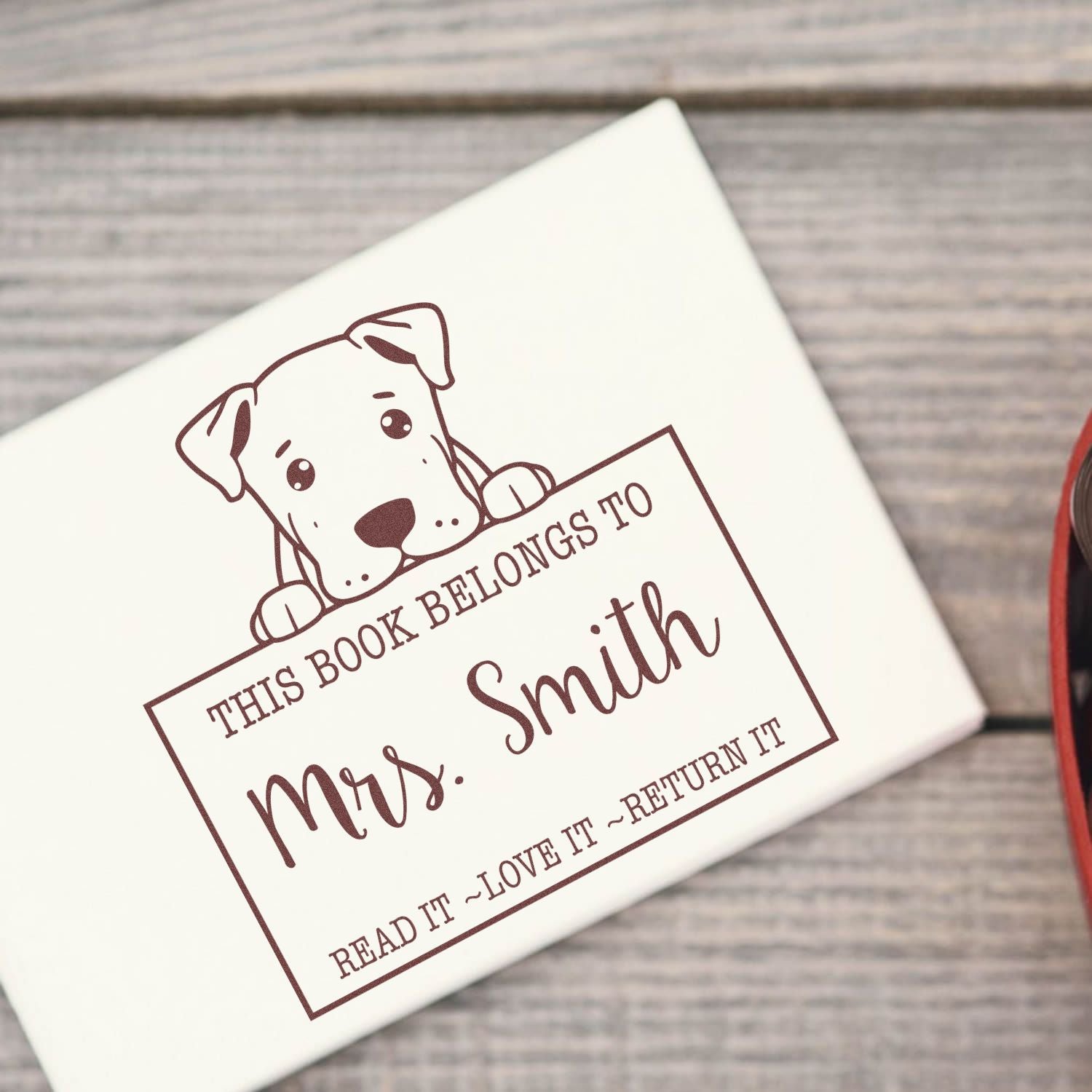 Slim Dogo Argentino Custom-Made Private Library Stamp - Engineer Seal Stamps