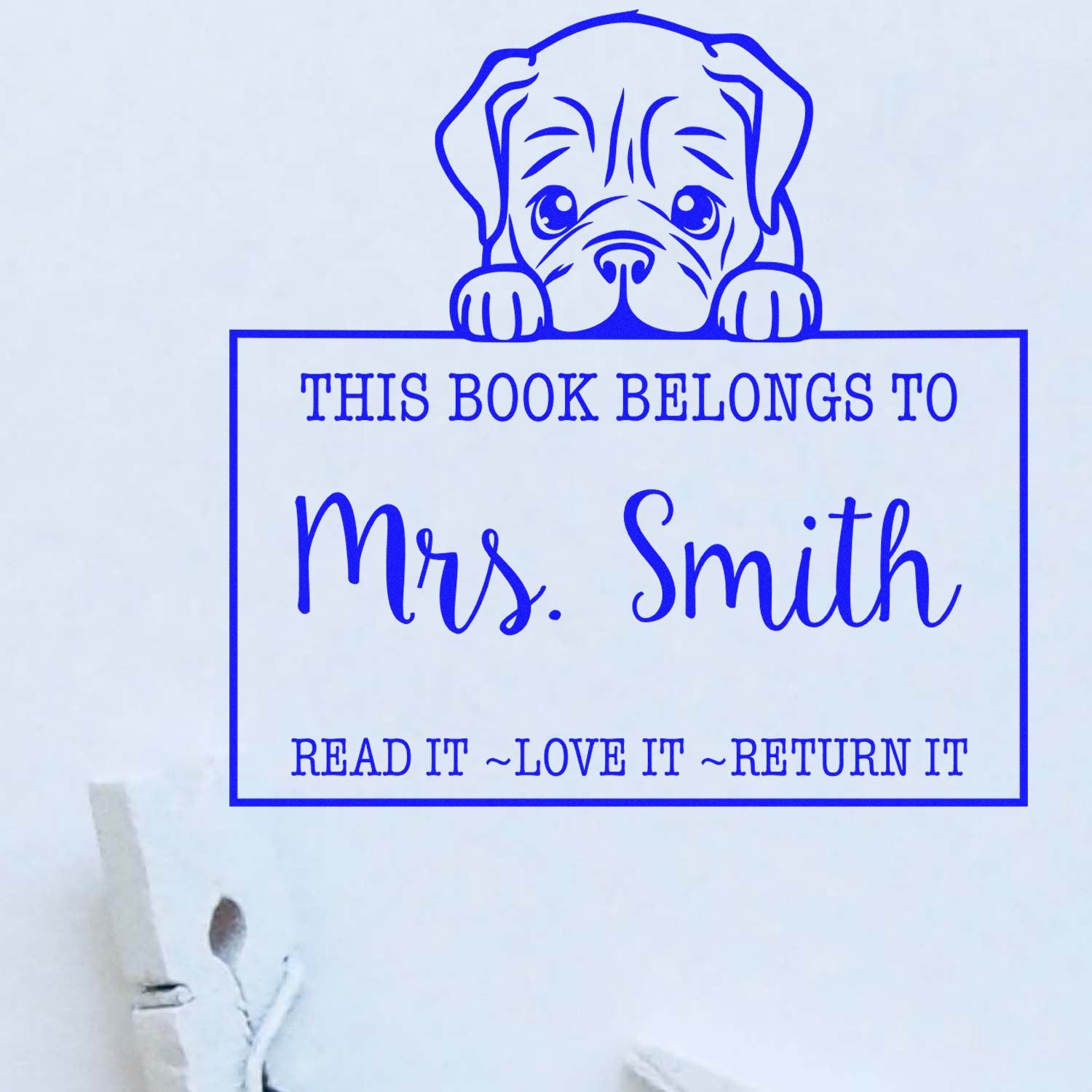 Dogue De Bordeaux Custom-Made Book Rubber Stamp - Engineer Seal Stamps