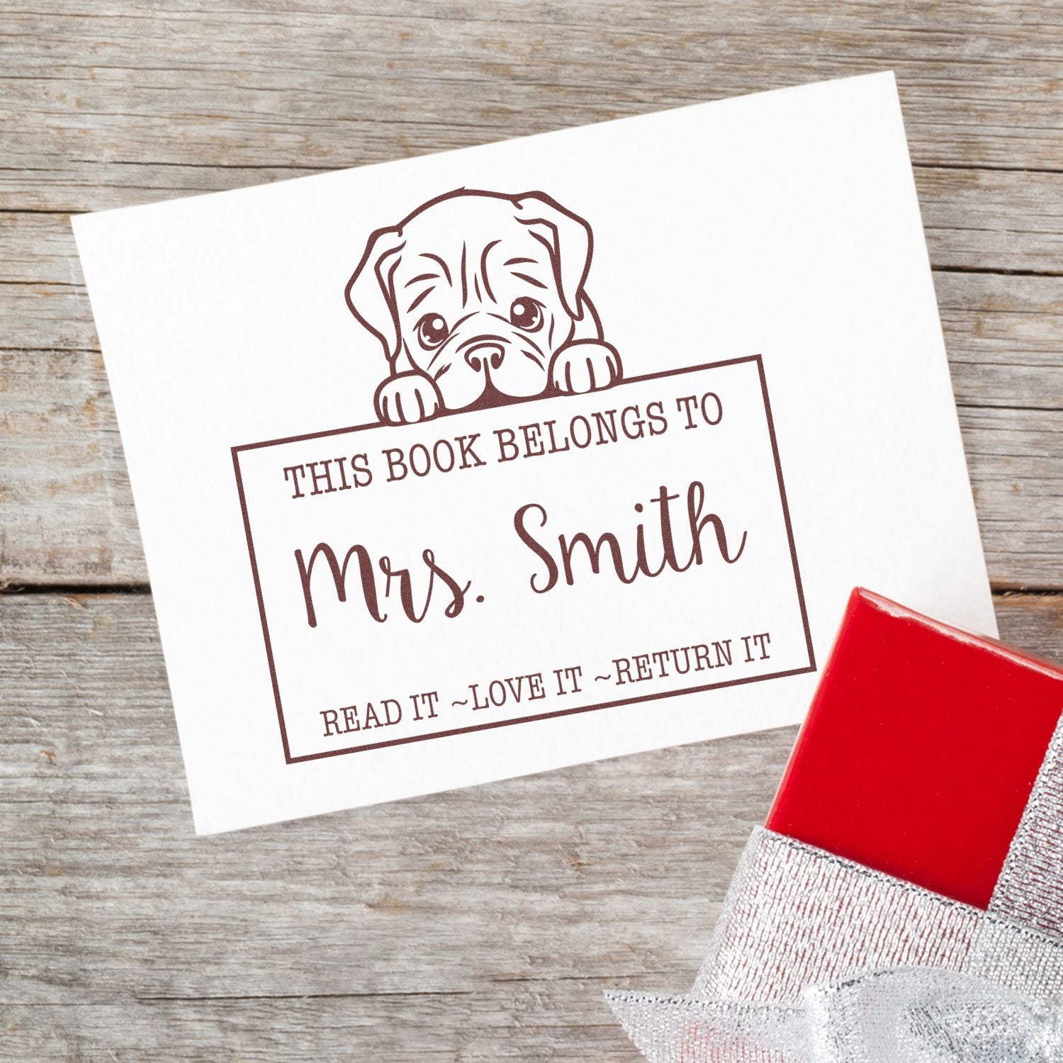 Slim Dogue De Bordeaux Custom-Made Please Return Stamp - Engineer Seal Stamps