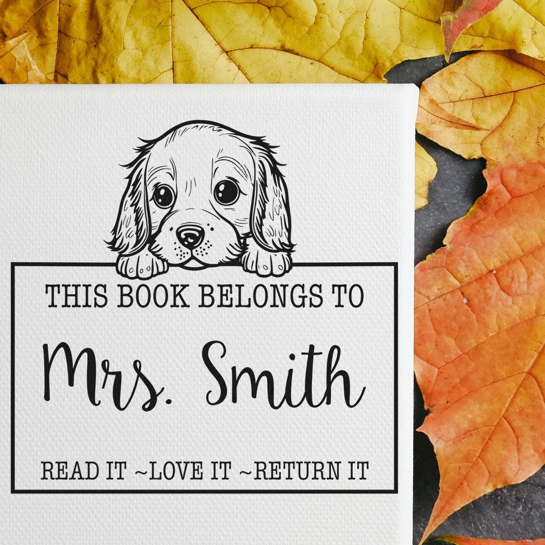 Slim English Cocker Spaniel Custom-Made Name For Books Stamp - Engineer Seal Stamps