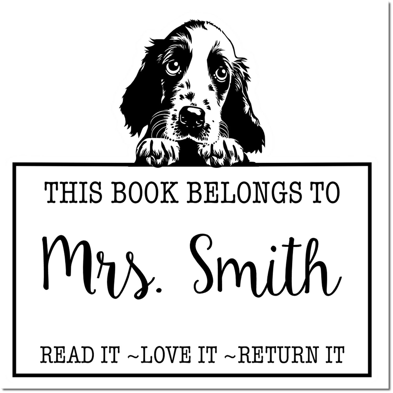 English Setter Custom-Made For Library Books Rubber Stamp - Engineer Seal Stamps